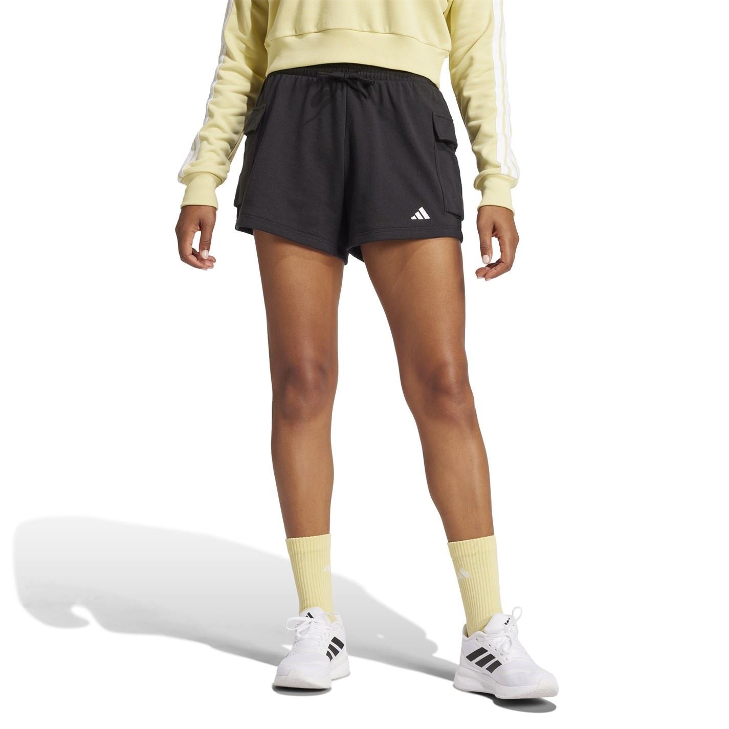 adidas Womens Essentials Small Logo French Terry Cargo Shorts