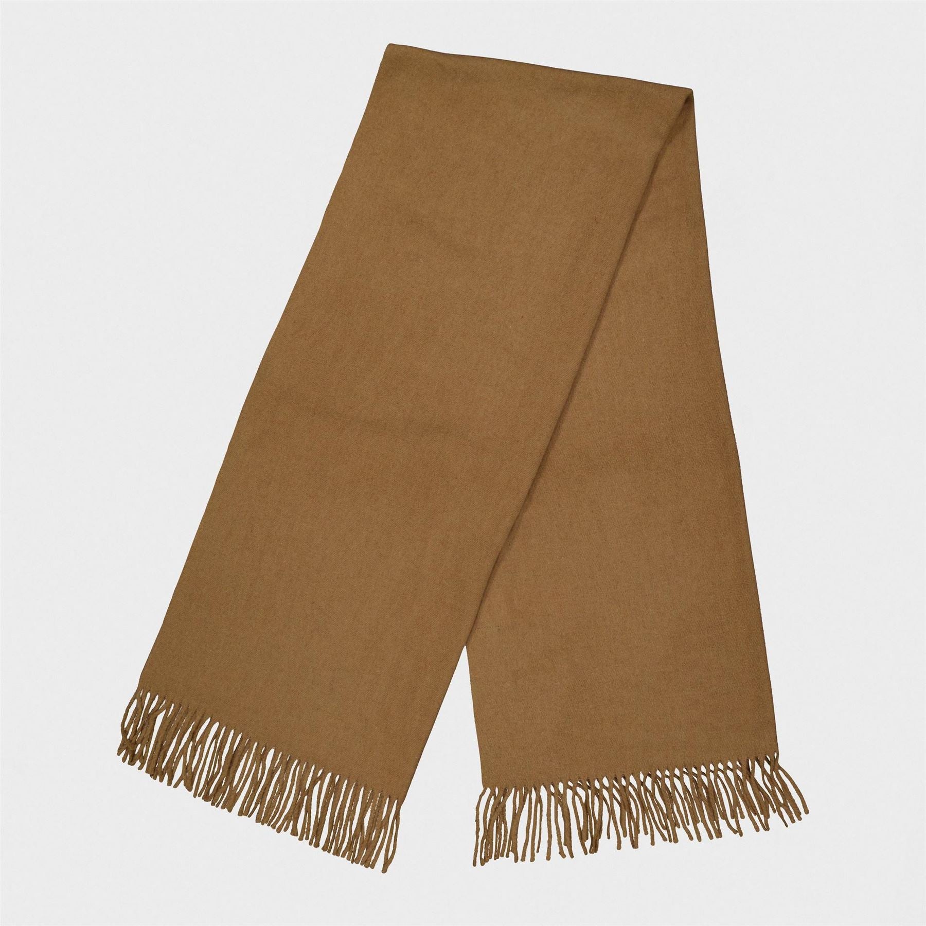 Pieces Solid Oblong Scarf with Fringe