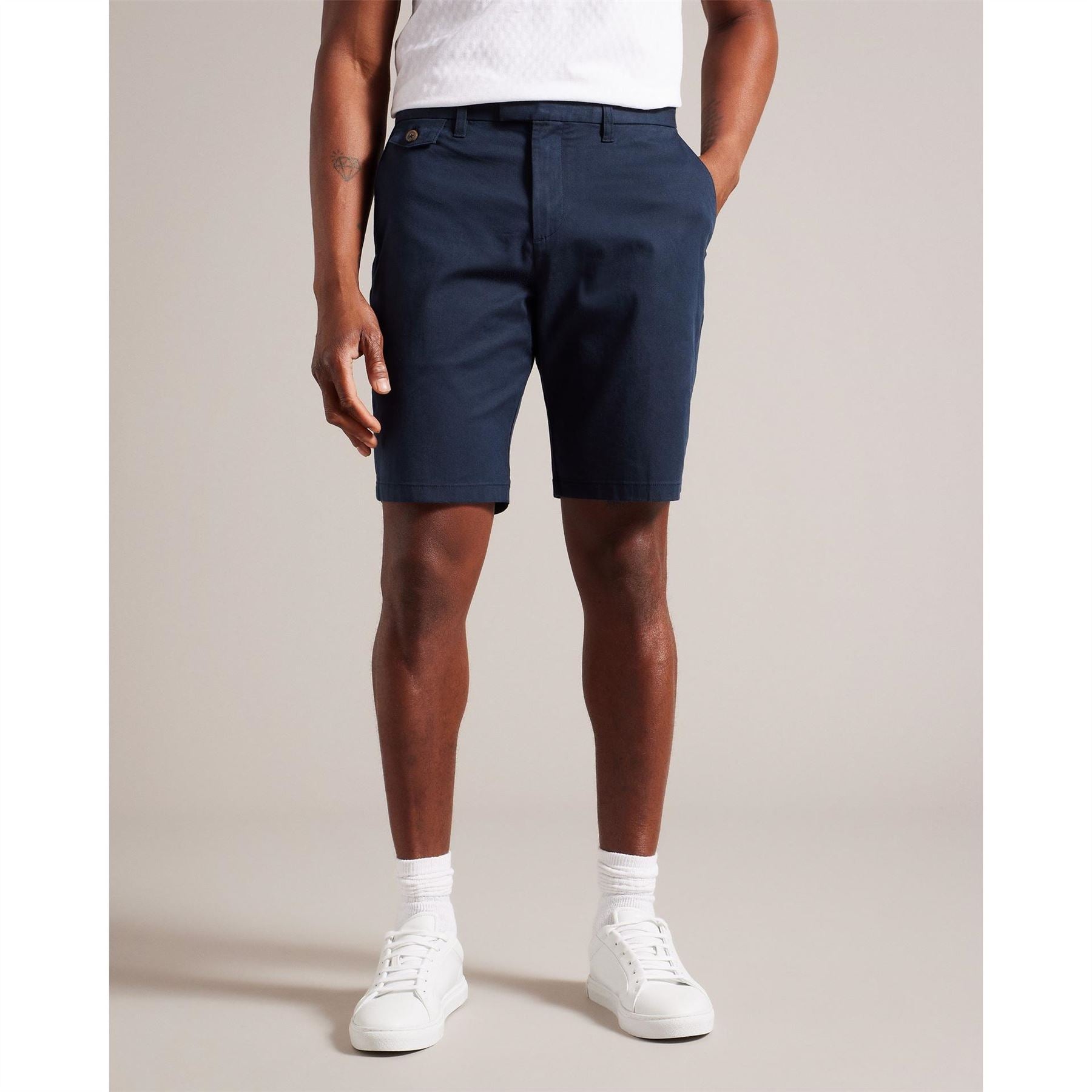 Ted Baker Solid Patterned Chino Shorts
