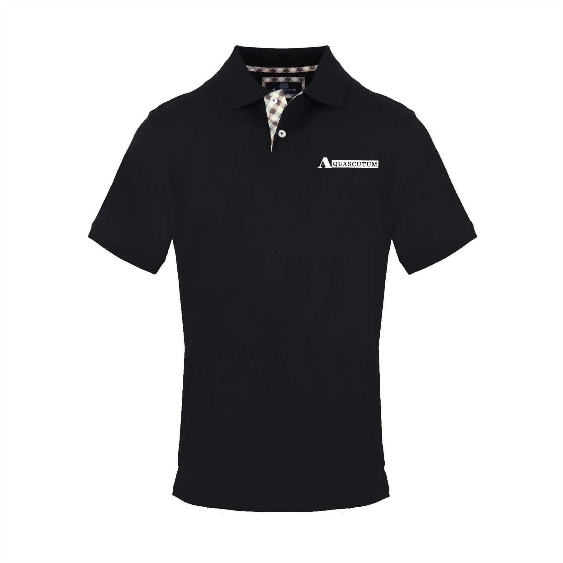 Aquascutum Lacoste Lettering Collared Short Sleeve Polo Shirt