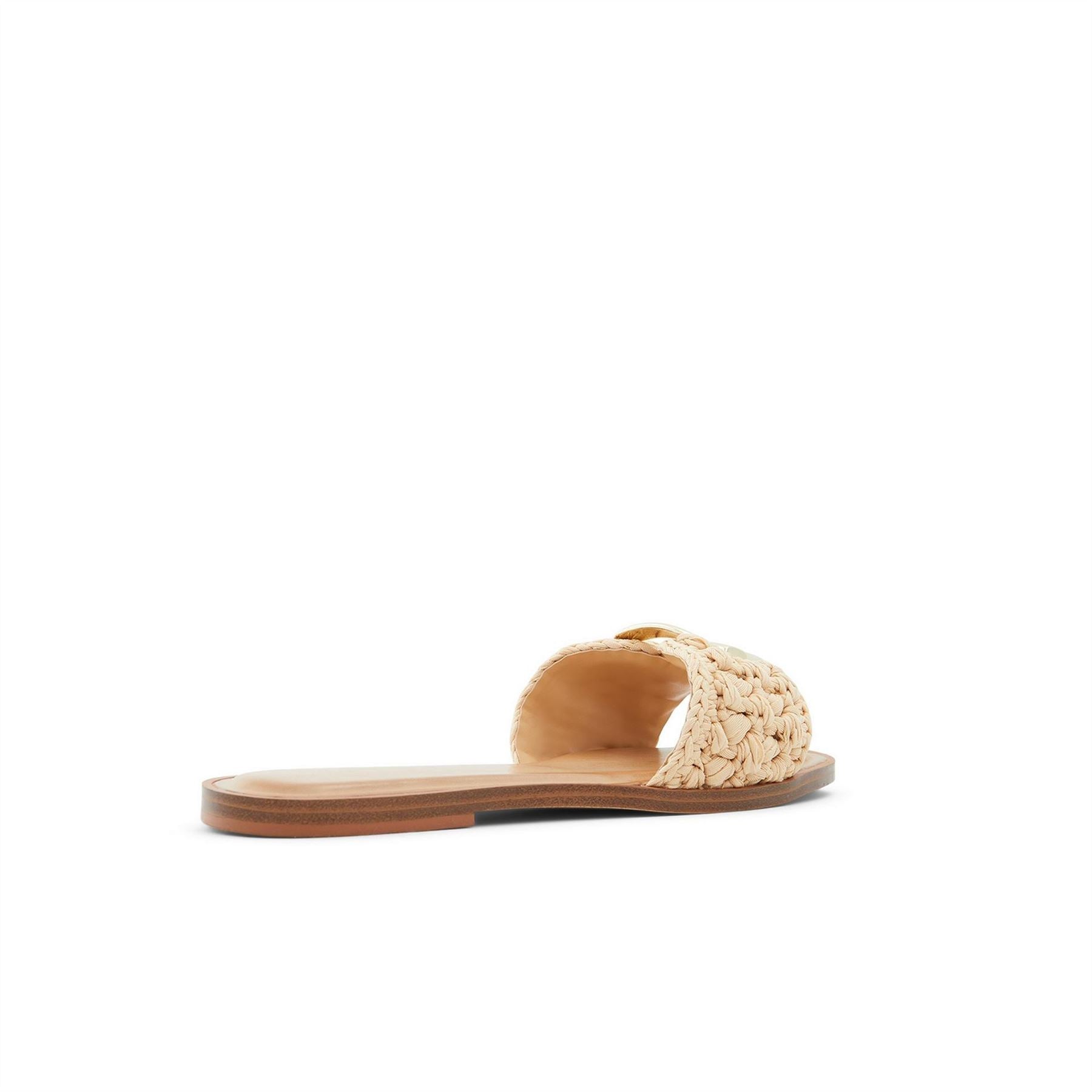 Aldo Textured Open Toe Flat Heel Slides