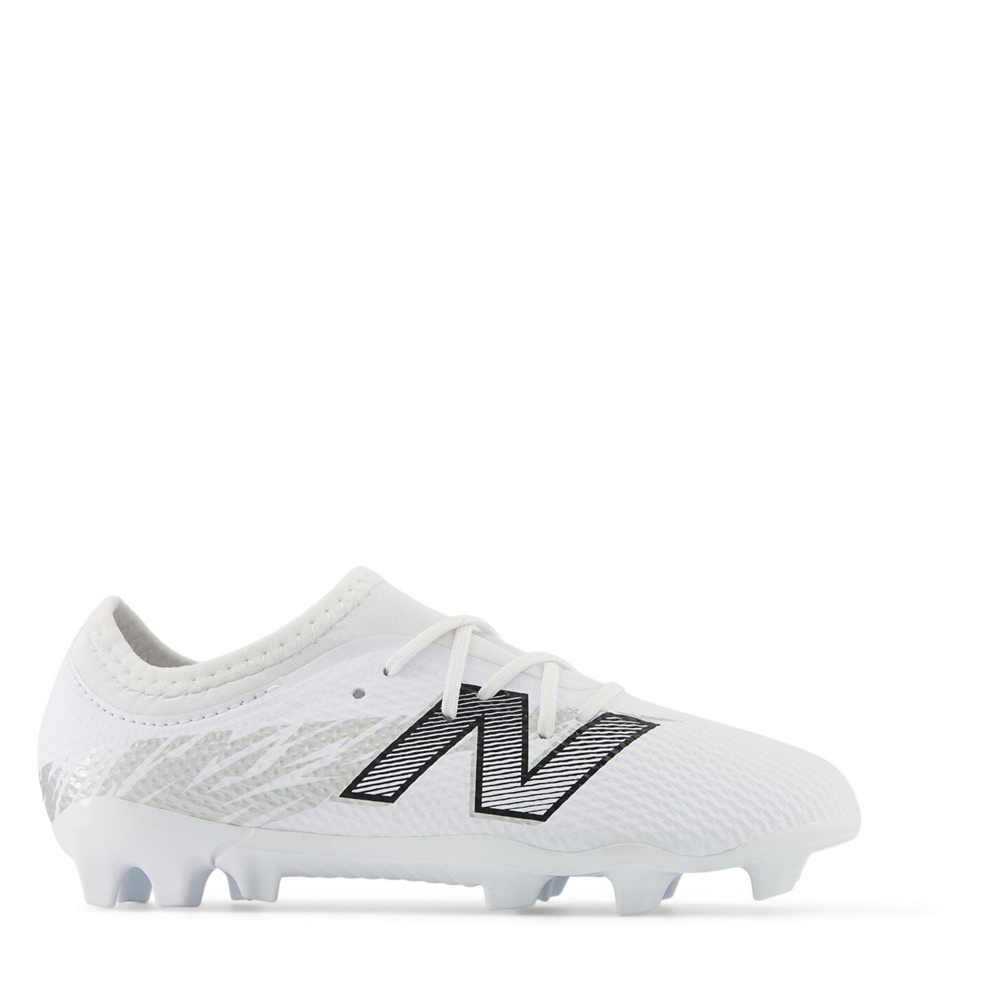 New Balance Balance Furon V8 White Silver Firm Ground Football Boots Boys