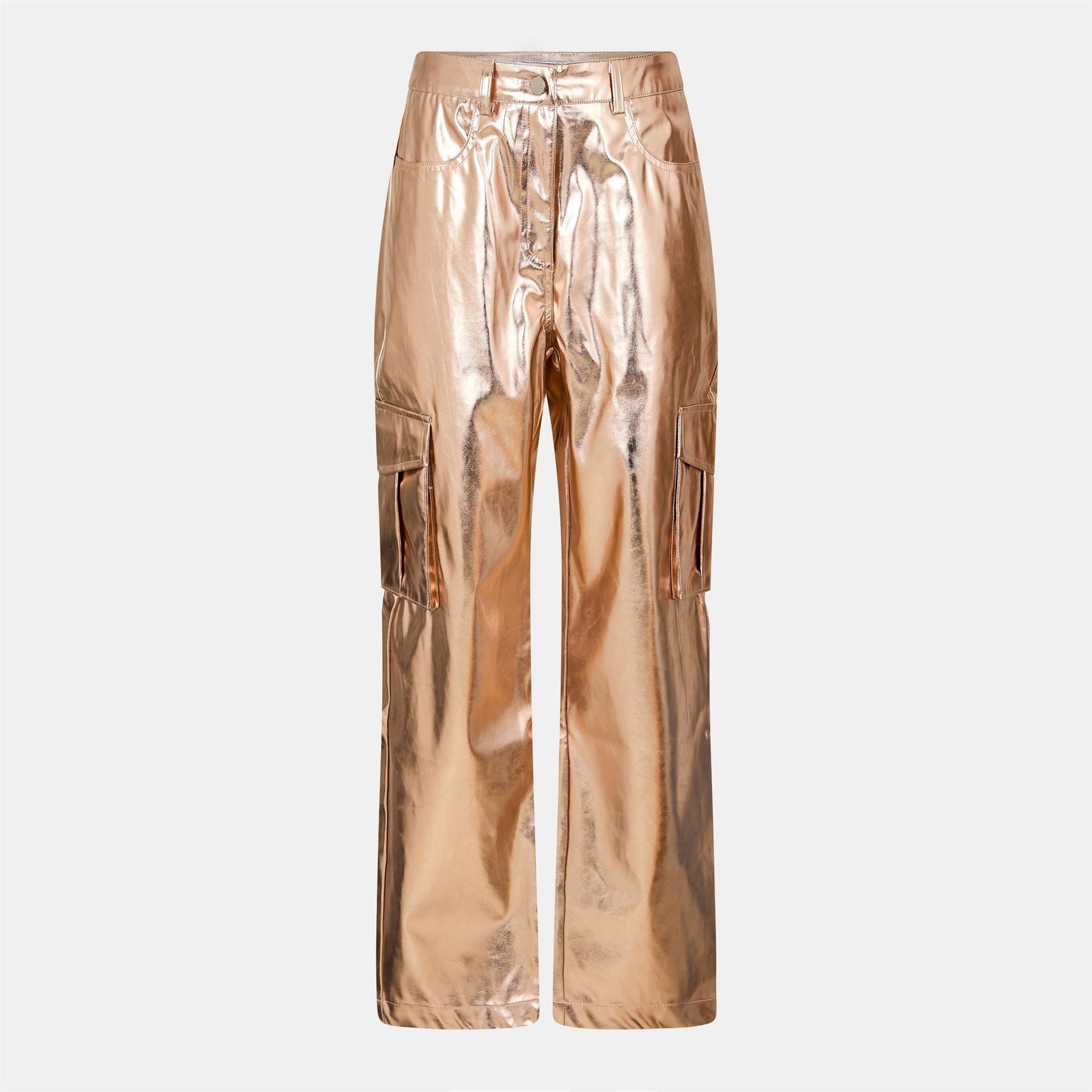 AmyLynn Mlc Uly Metallic Plaque Straight Cargo Pants