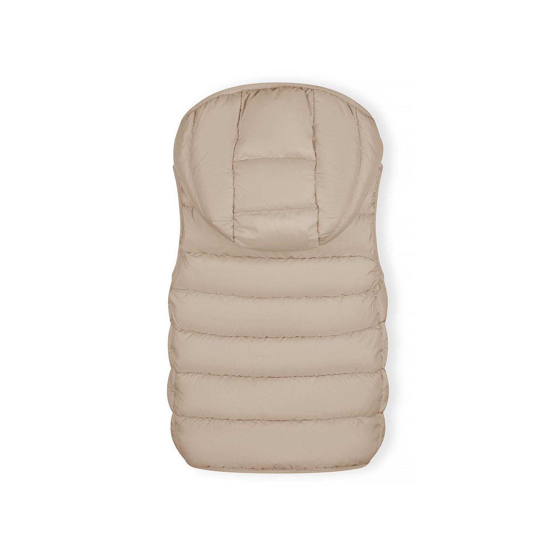 Minoti Girls Quilted Gilet Removable Hood Beige