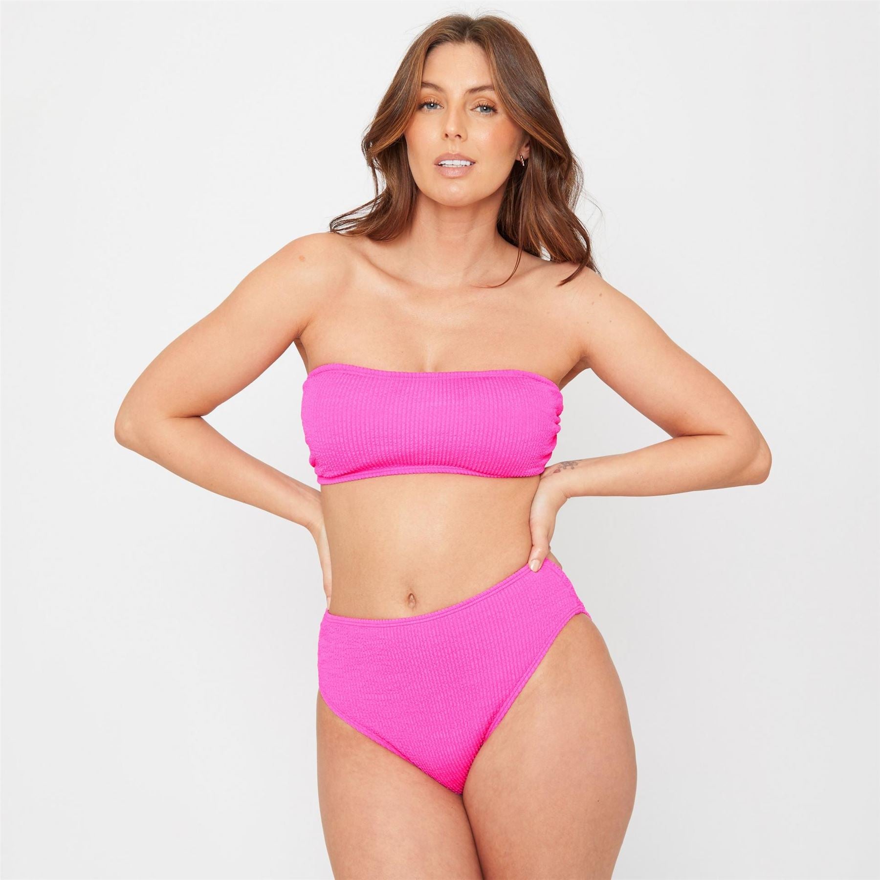 Be You Textured Bandeau Bikini Top