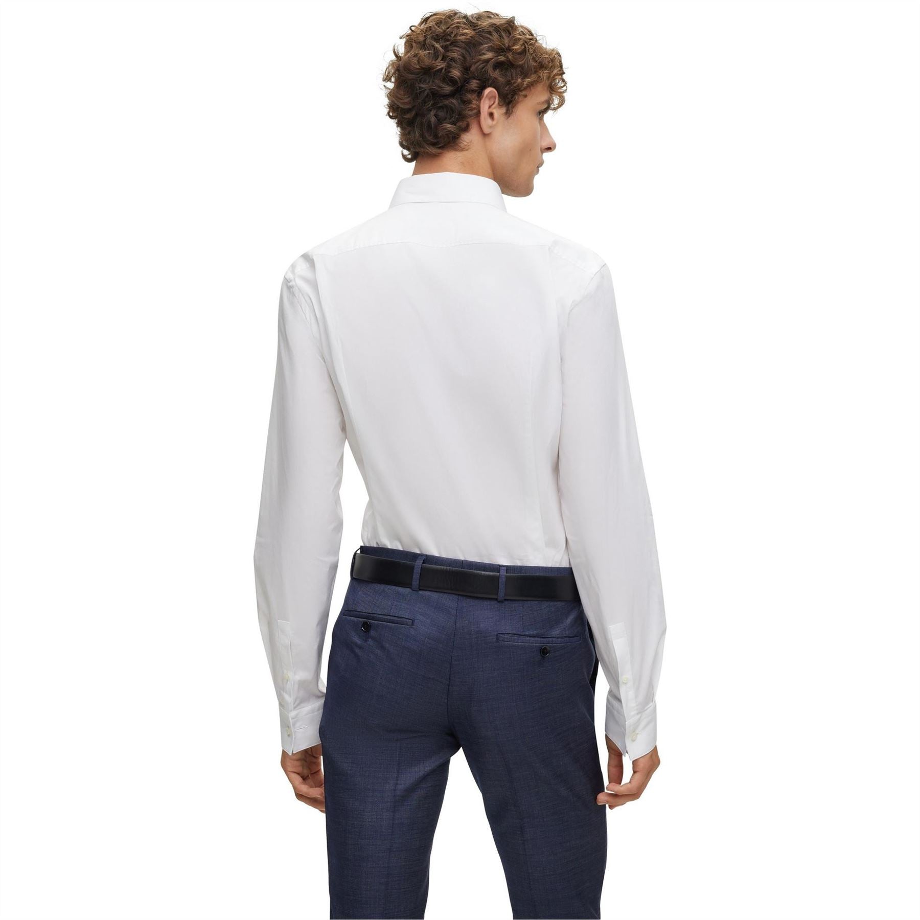 Boss Collared Neck Point Collar Long Sleeve Shirt