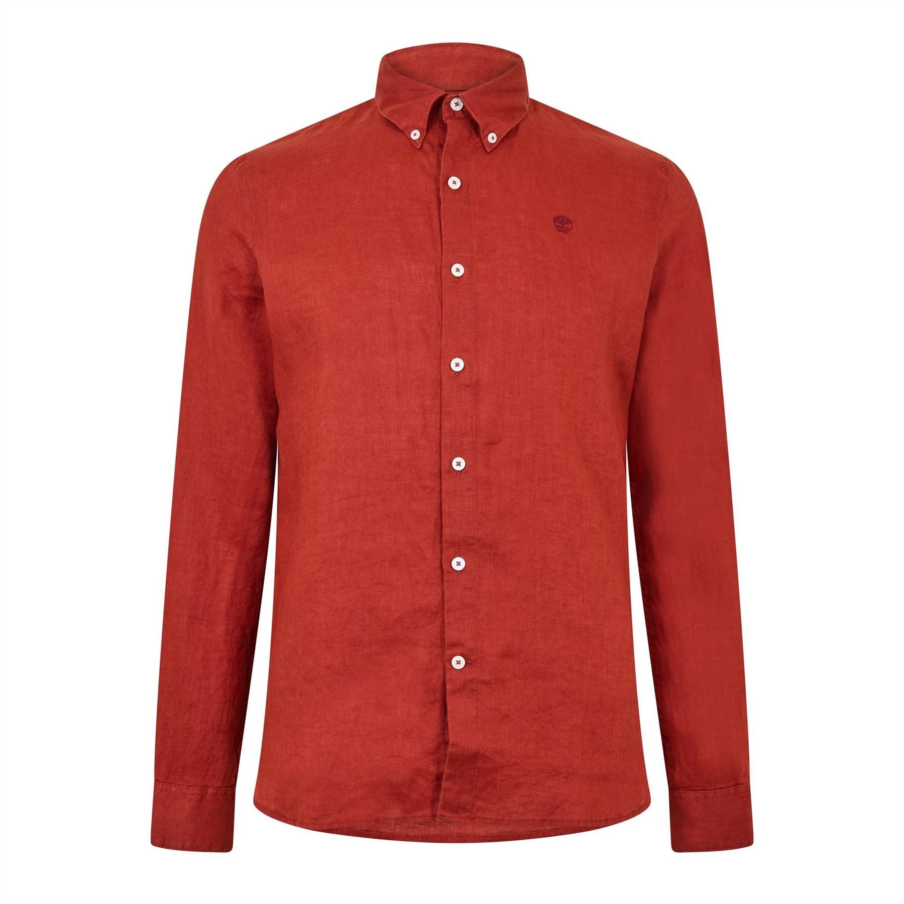 Timberland Mill Brook Linen Leaf Green Long Sleeve Plain Shirt