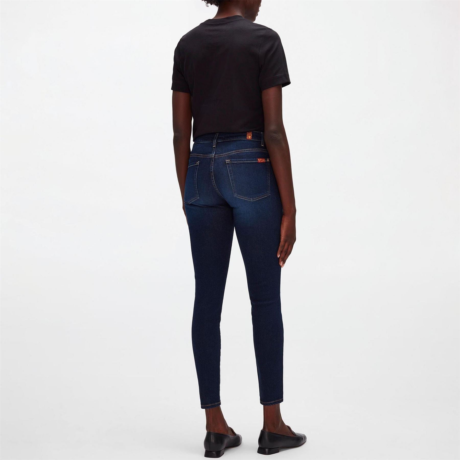 7 For All Mankind High Waisted Cropped Skinny Jeans