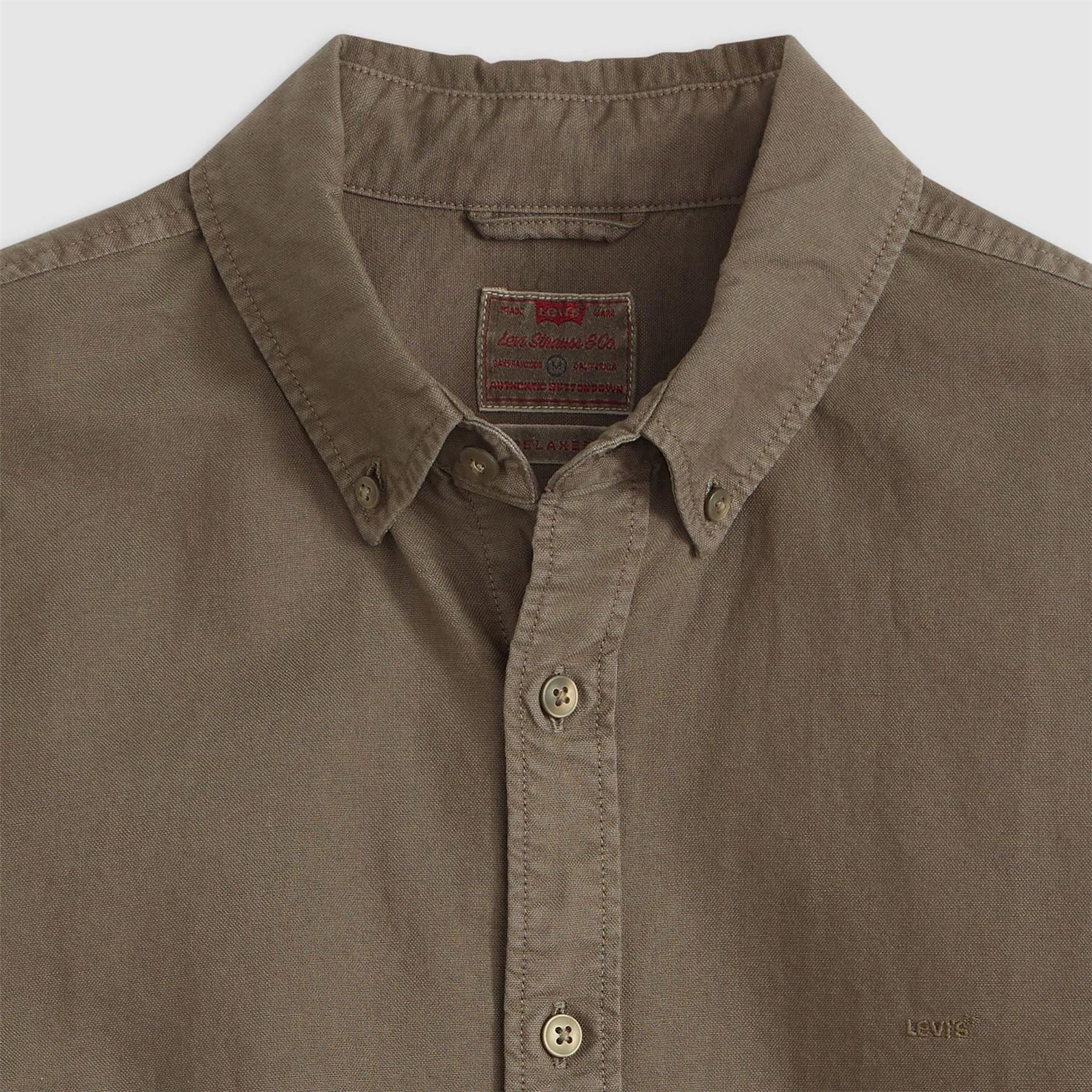 Levis Plain Long Sleeve Button Down Shirt