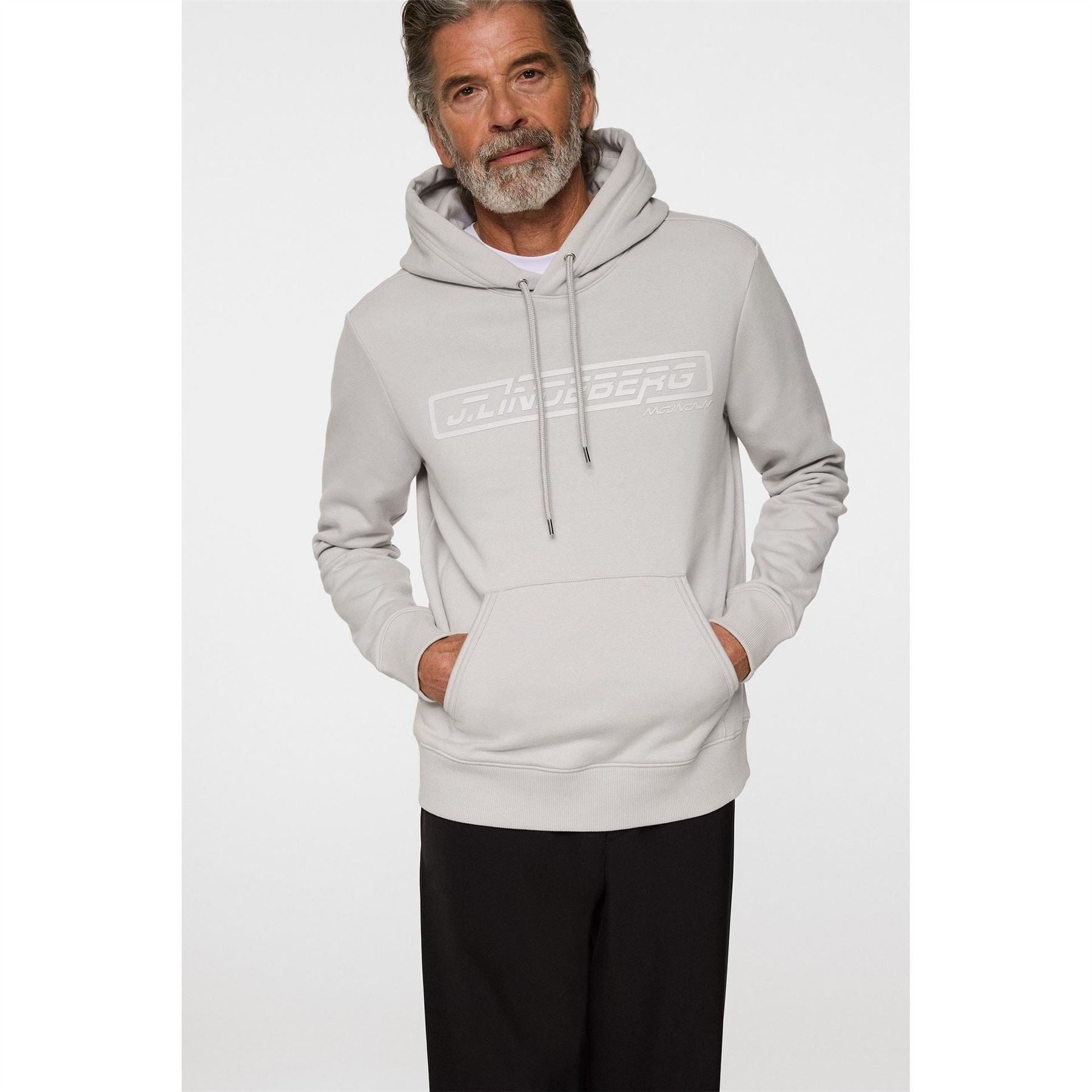 J Lindeberg Lacoste Lettering Hooded Neck Long Sleeve Sweatshirt