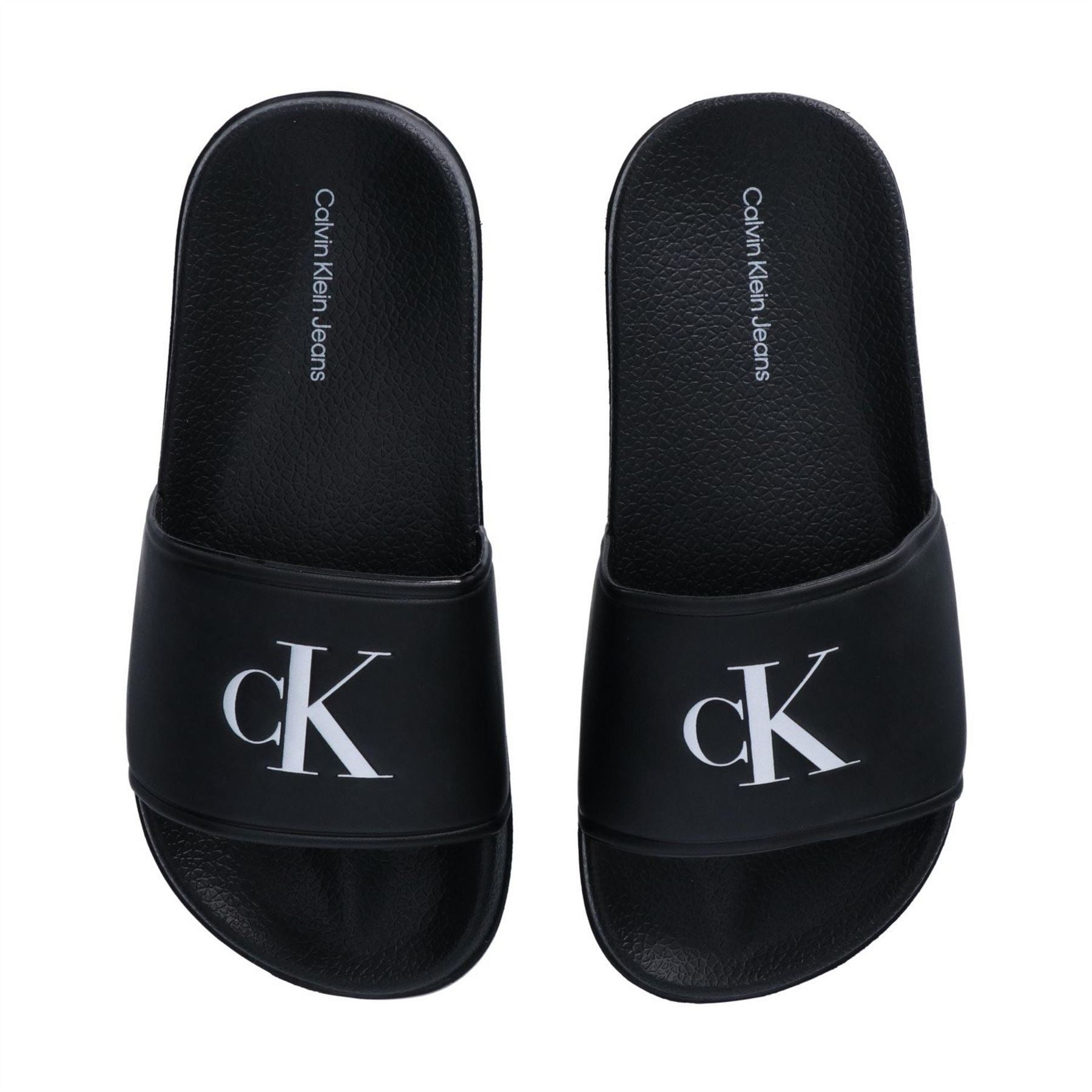 Calvin Klein Jeans Junior Open Toe Logo Print Slides