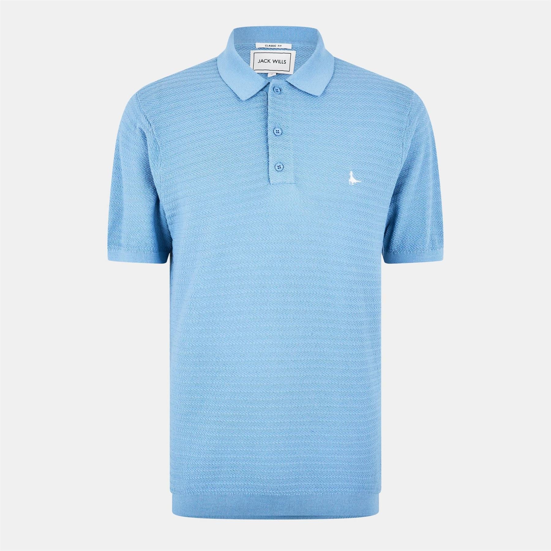Jack Wills Herringbone Short Sleeve Polo Shirt