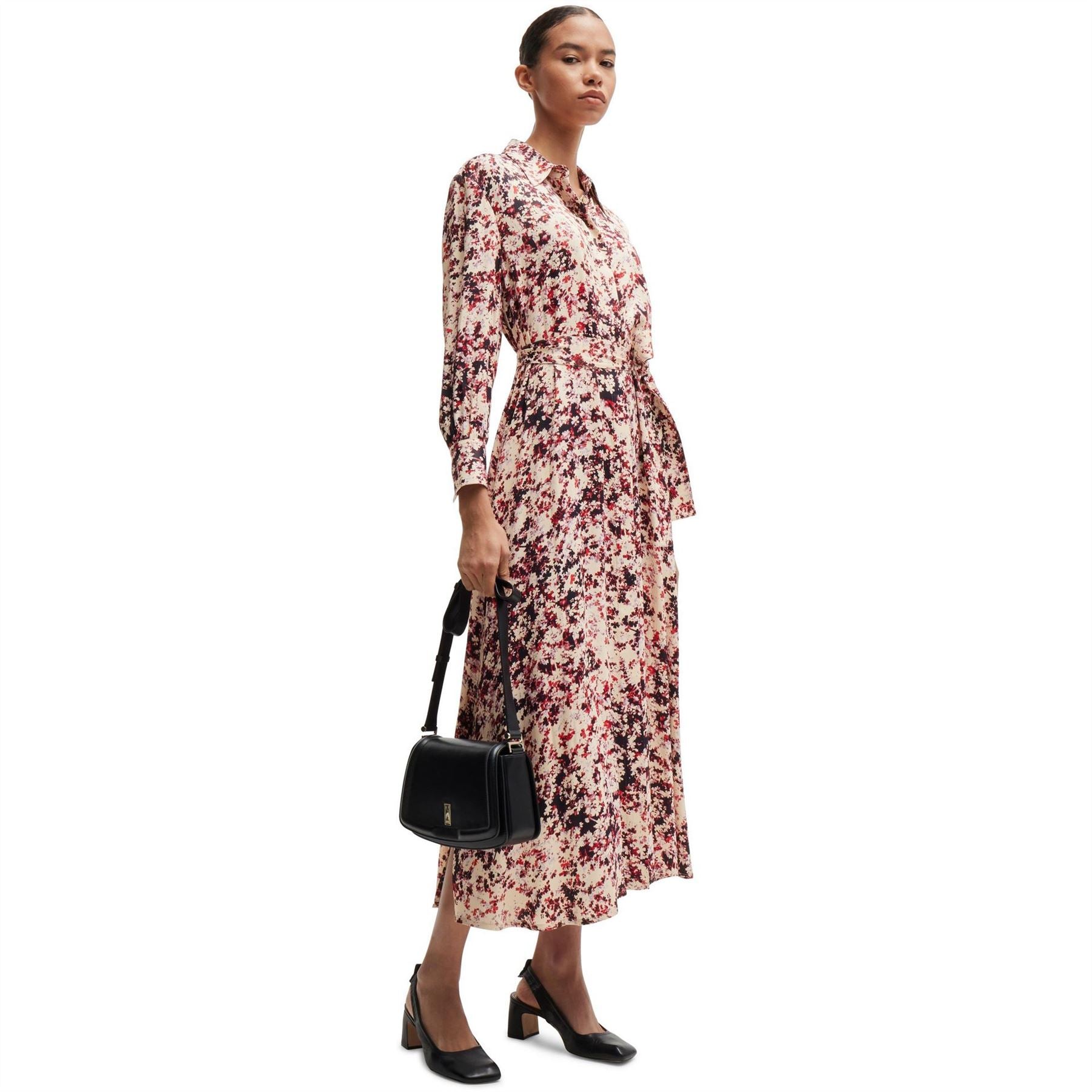 Boss Davivio3 Long Sleeve Midi Shirt Dress
