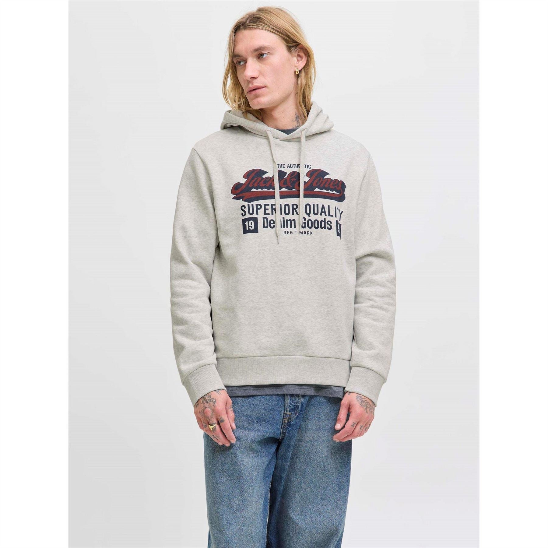 Jack and Jones Mens Logo Hoodie