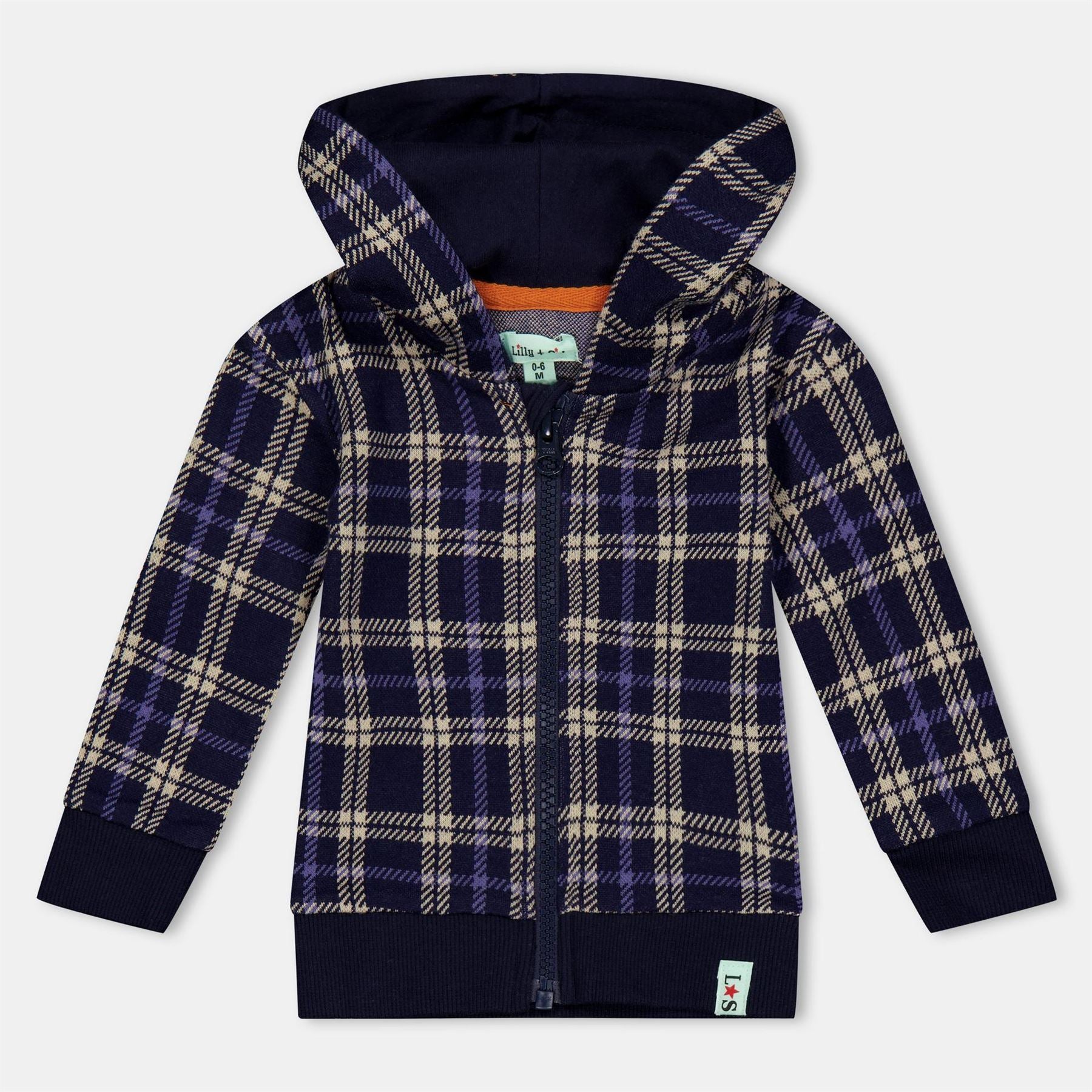 Lilly and Sid Check Pattern Hooded Sweatshirt