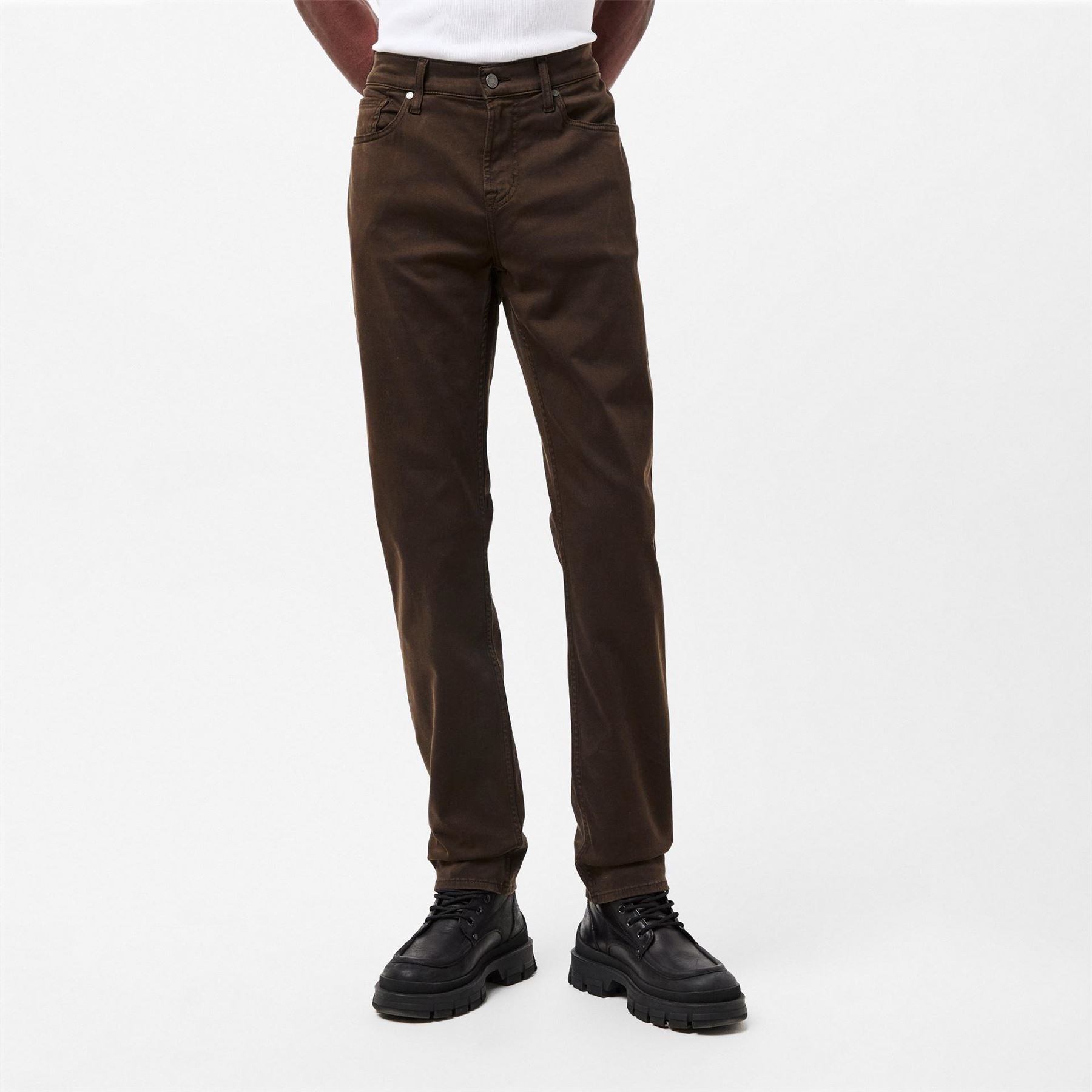 7 For All Mankind Slimmy Sateen Solid Patterned Five Pocket