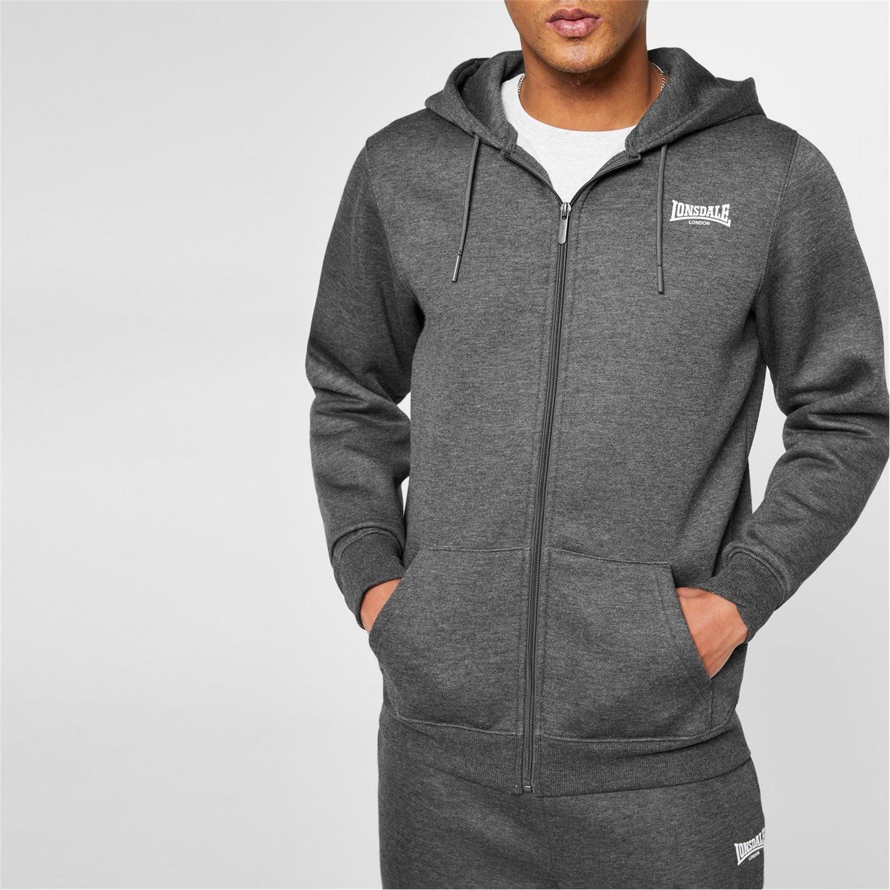 Lonsdale Mens Essential Zip Hoodie