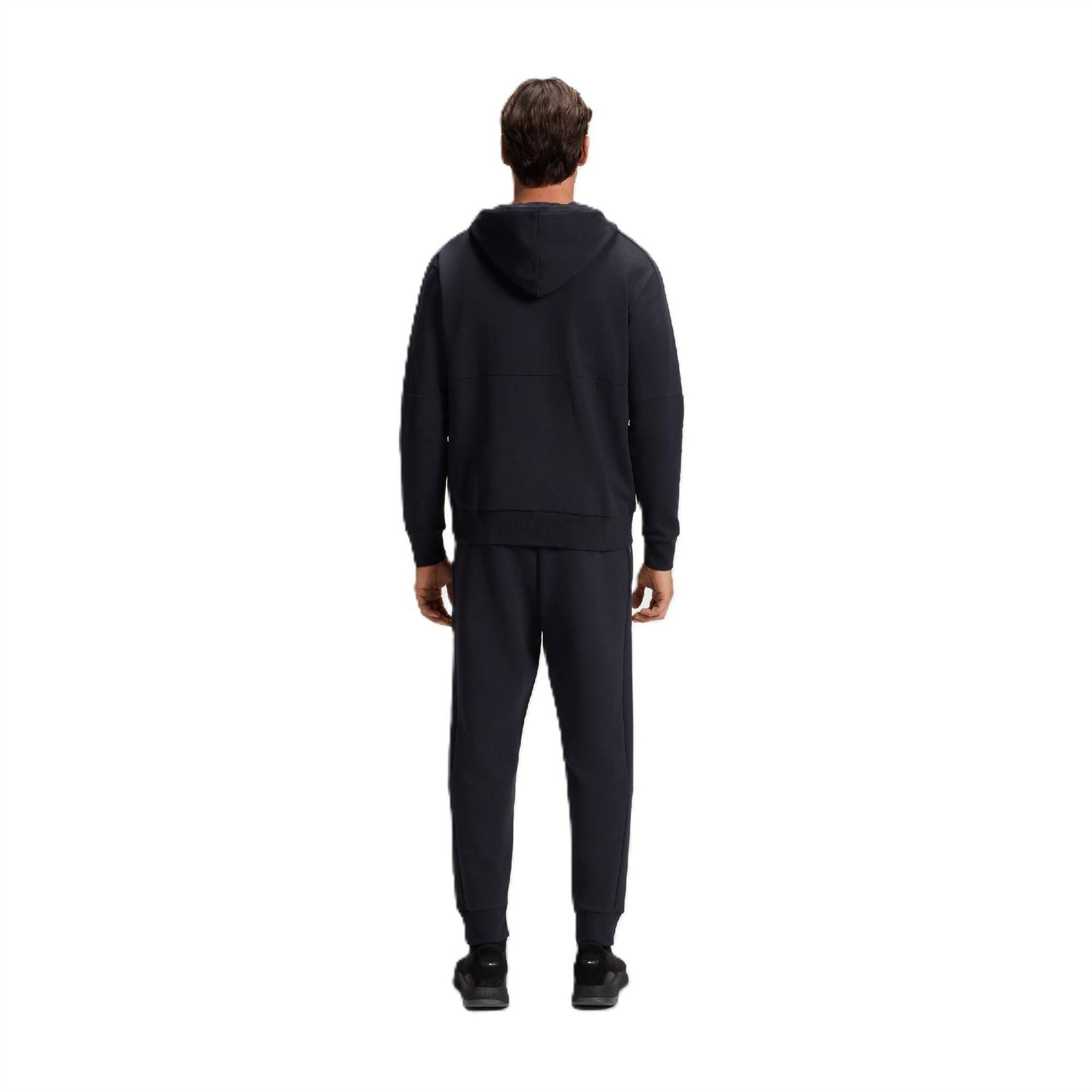 Boss Saggynos Solid Patterned Hooded Drawstring Ribbed Cuff Jacket