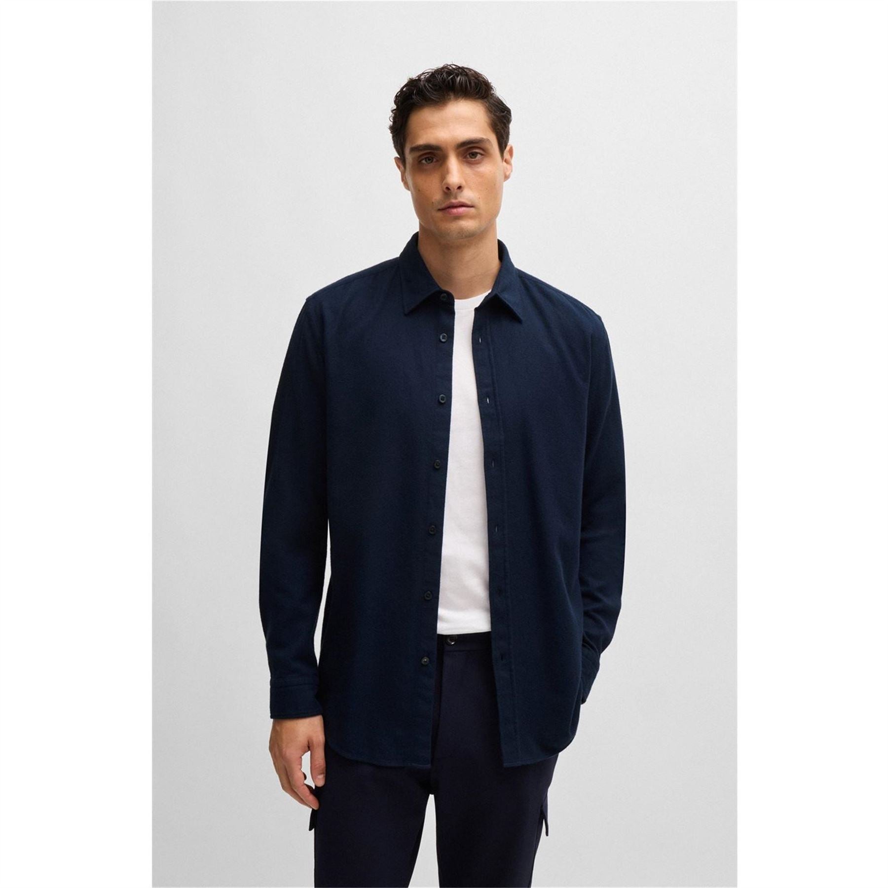 Boss C Roan Kent C 244 Black Long Sleeve Plain Shirt
