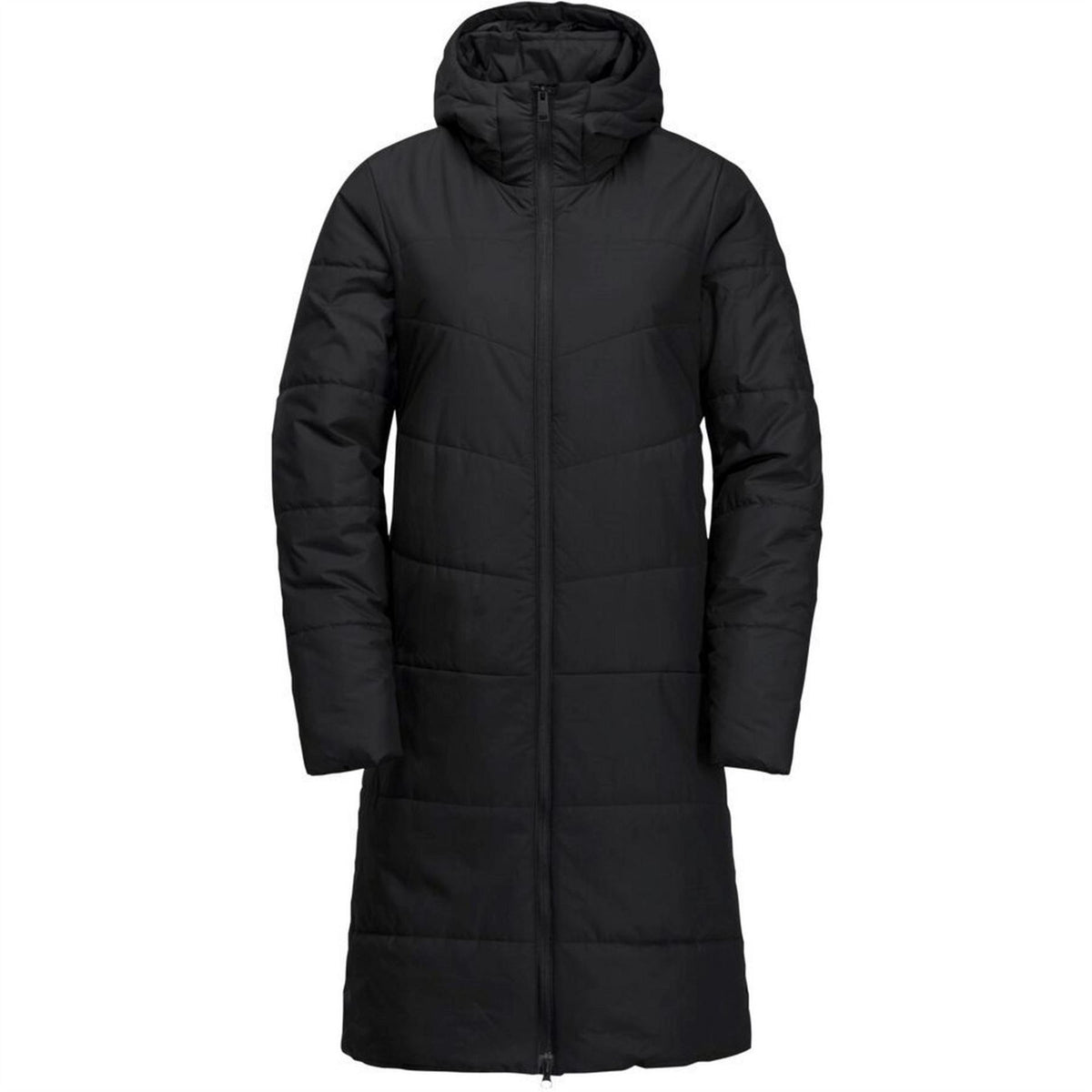 Jack Wolfskin Deutzer Water And Wind Resistant Knee Length Hooded Insulated Puffer Jacket