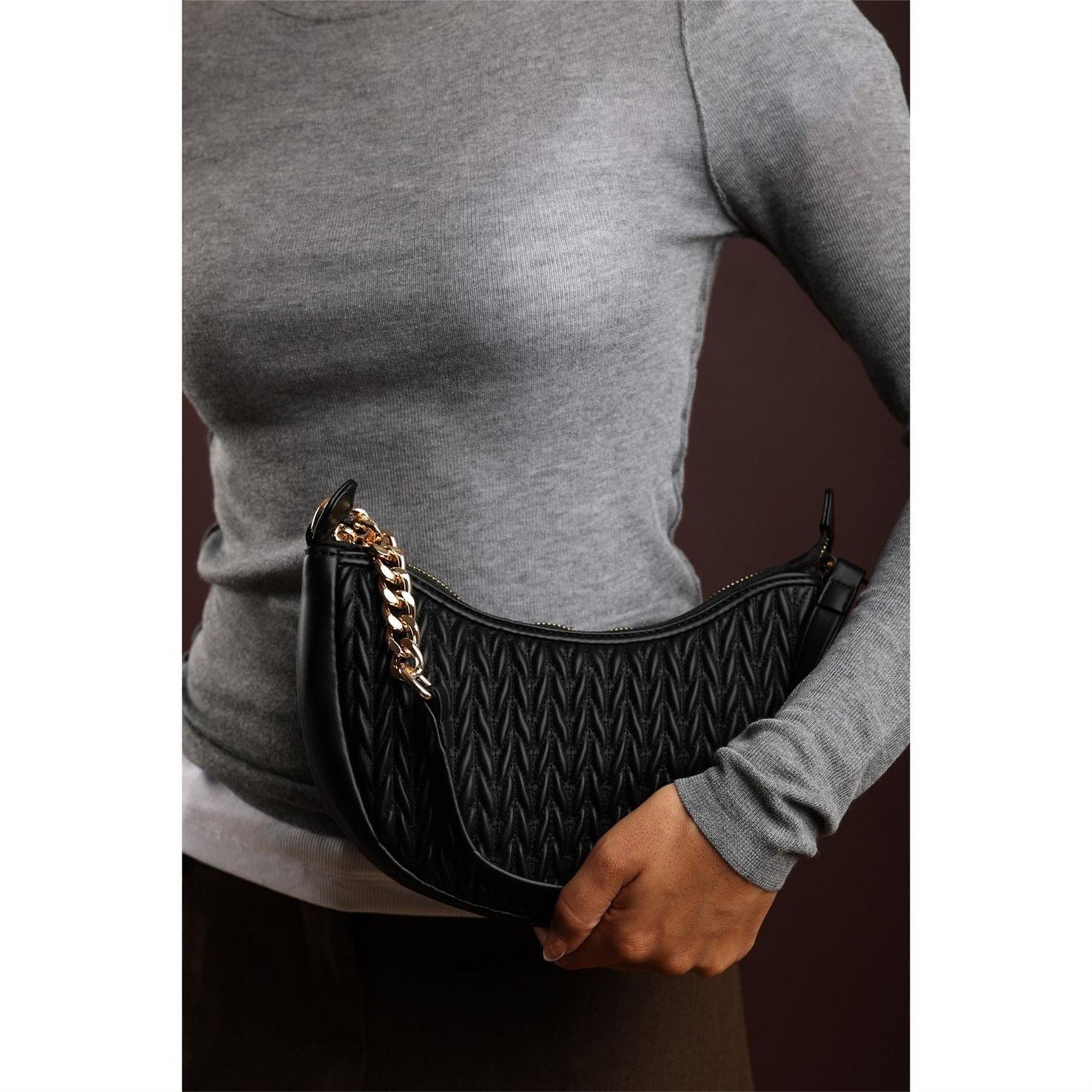 Wheres That From Crescent Shoulder Bag In Chain Detail