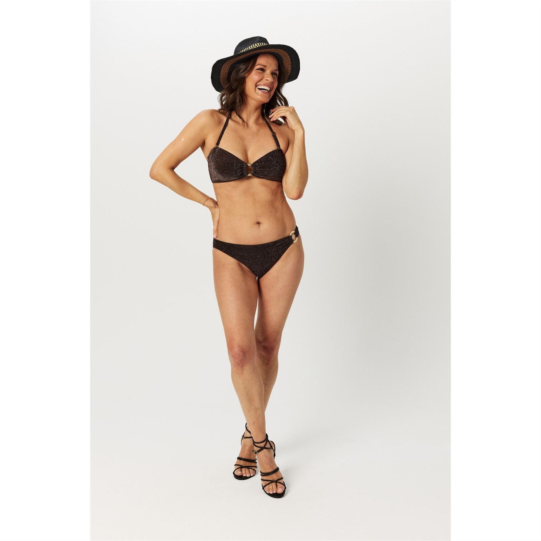 Biba Glitter Bandeau Bikini Top with Tie Closure