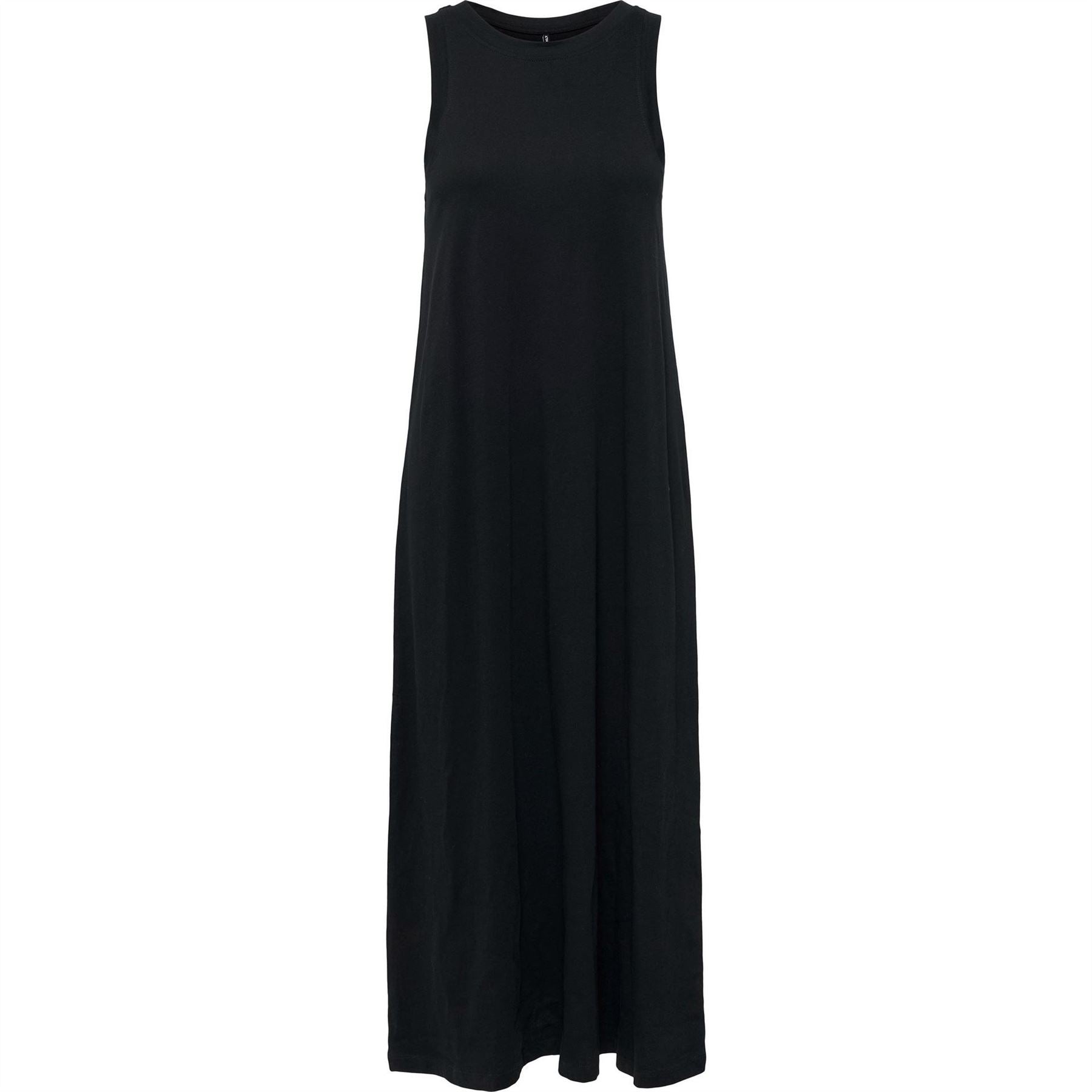 Only May Logo Print Crew Neck Maxi A-Line Dress