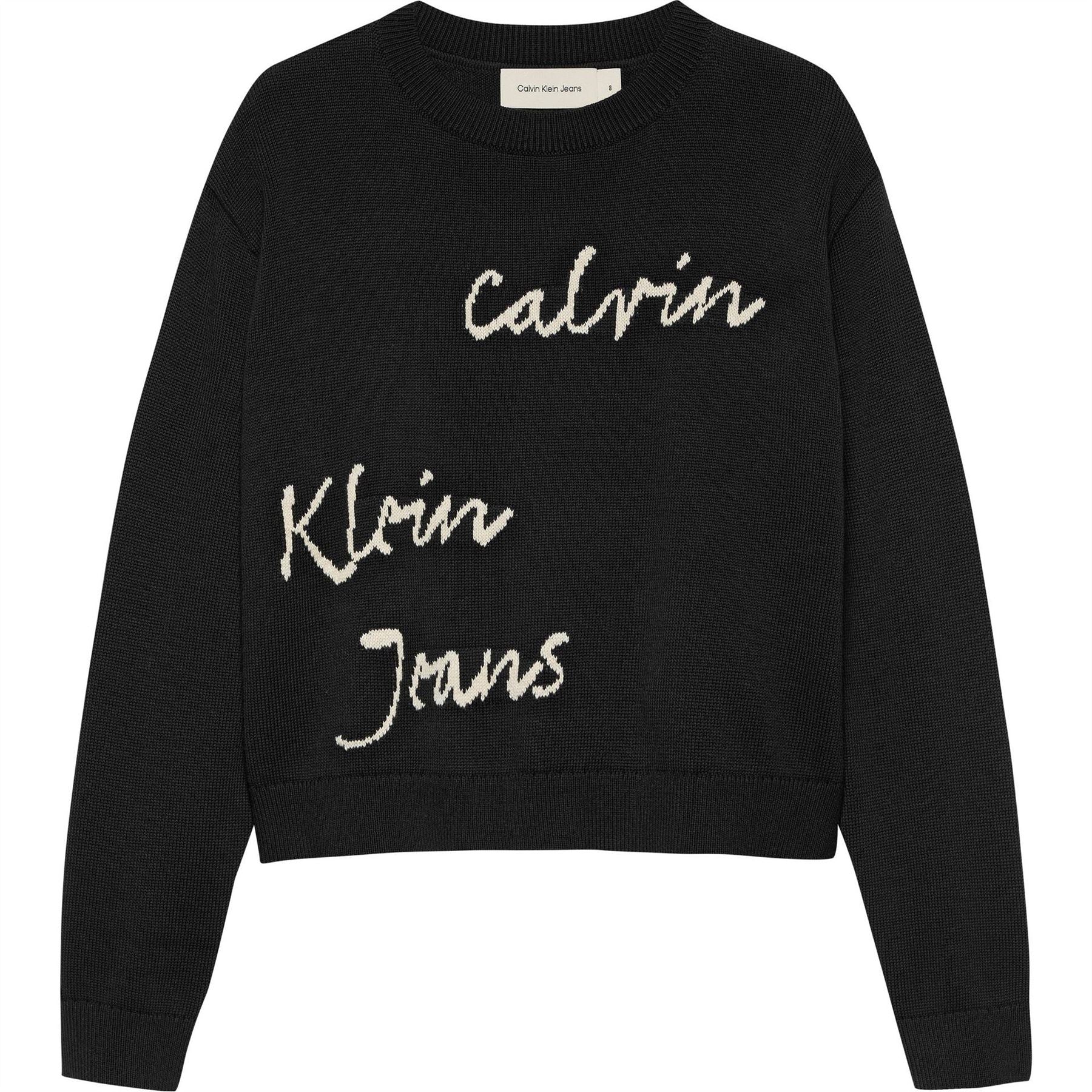 Calvin Klein Jeans Regular Fit Logo Print Long Sleeve Sweater