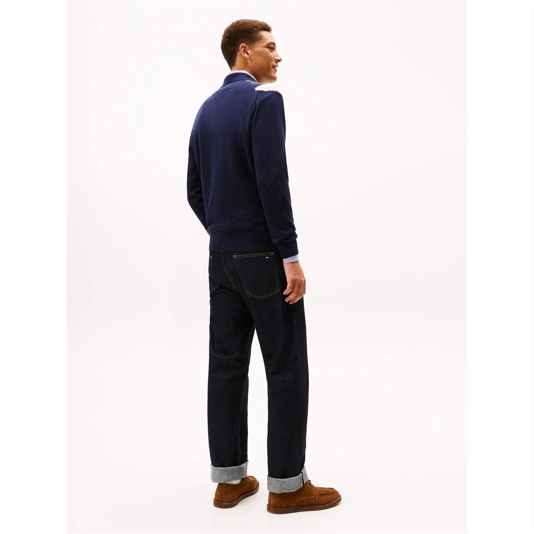 Tommy Hilfiger Argyle Crew Neck Long Sleeve Sweater