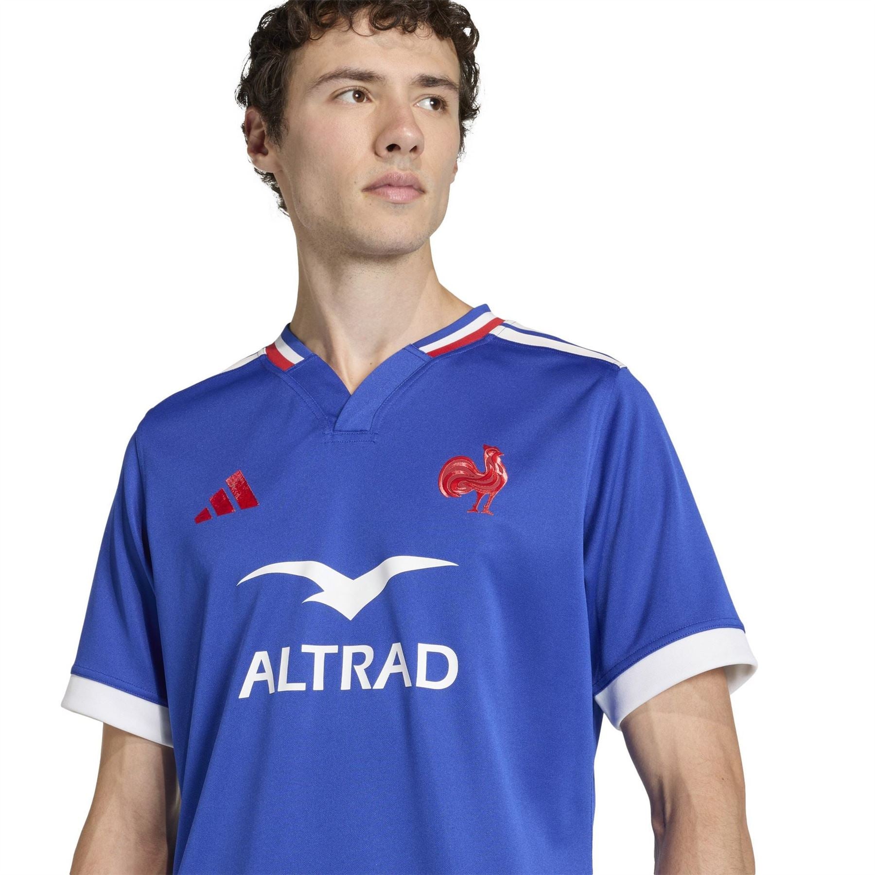 adidas Notched Neck Ribbed Collar Short Sleeve Jersey Shirt