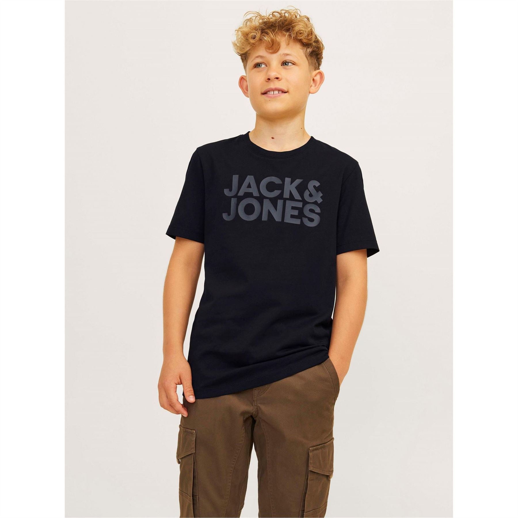 Jack and Jones Logo Print Crew Neck Short Sleeve Jersey T-Shirt