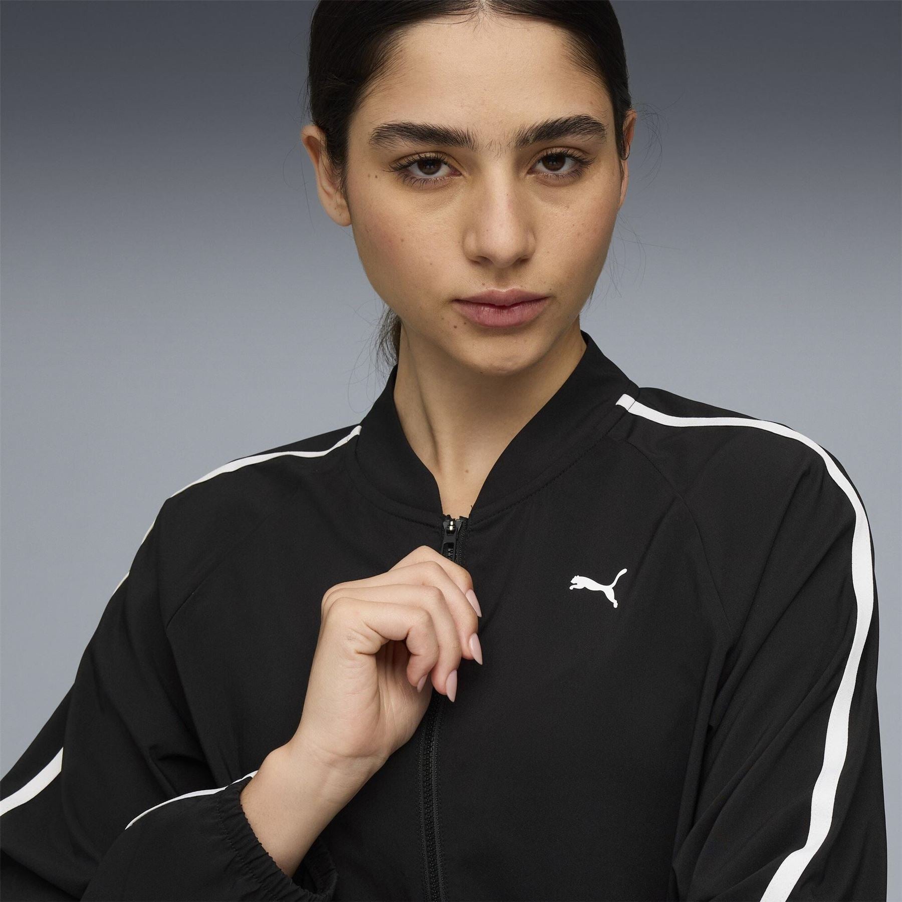 Puma Floral Ribbon Woven Full Zip Tracksuit Top