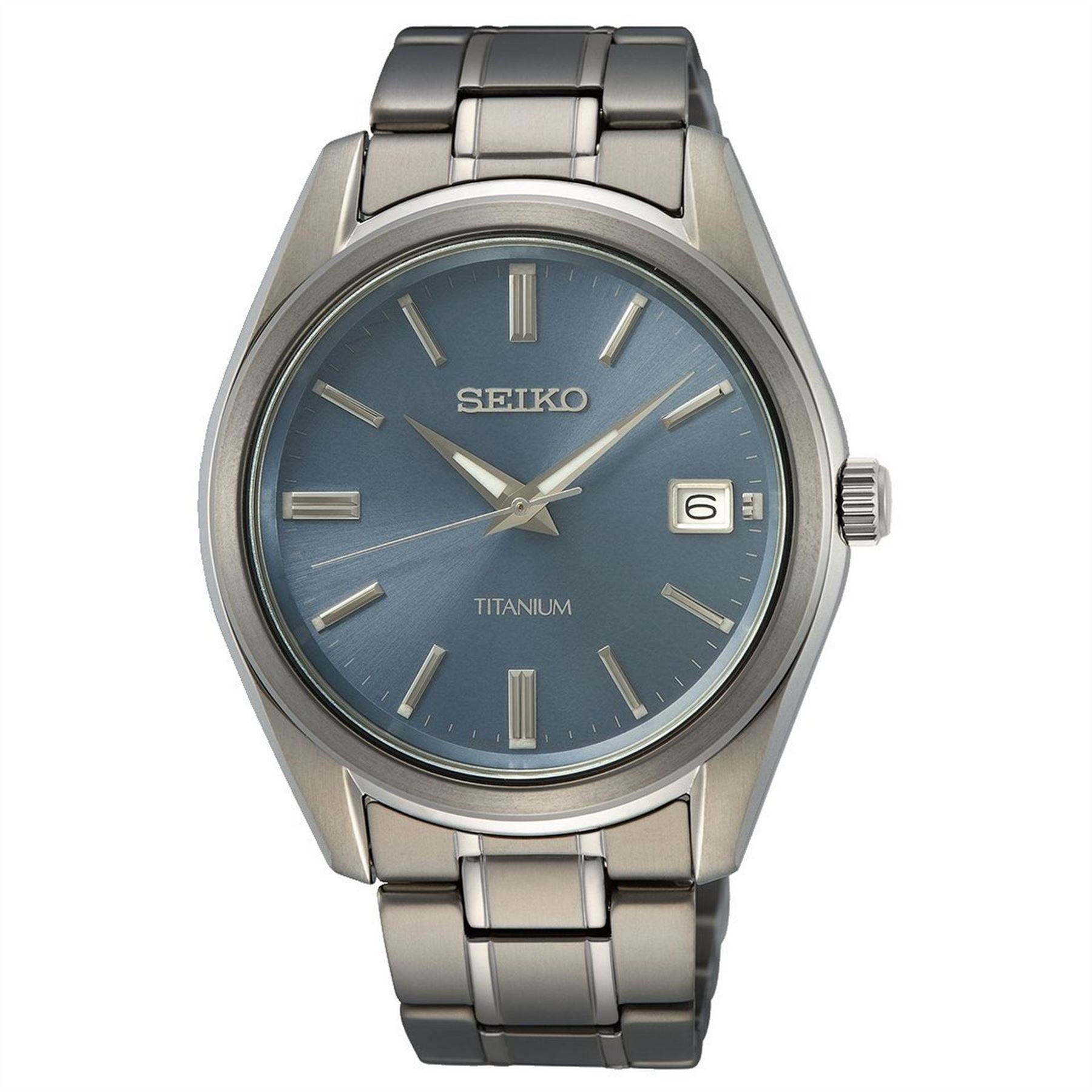 Seiko Date Analogue Titanium Bracelet Strap Watch