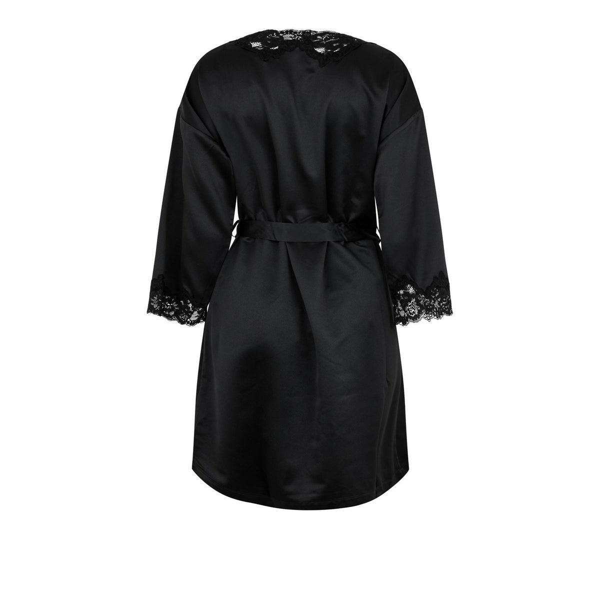 Lauren by Ralph Lauren Lace Trimmed Satin Dressing Gown
