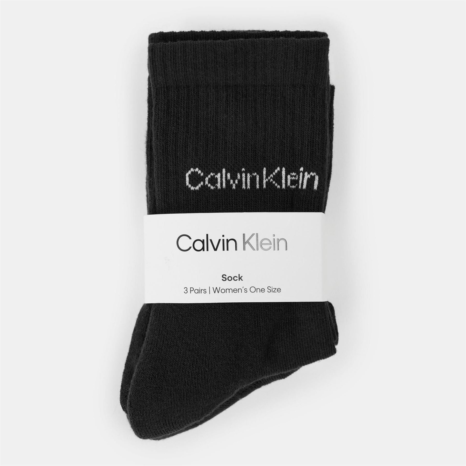 Calvin Klein Womens Logo Crew Socks 3 Pack