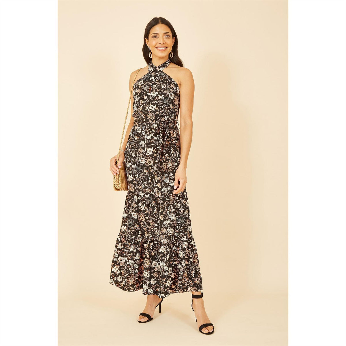 Yumi Batik Cross Neck Maxi Dress