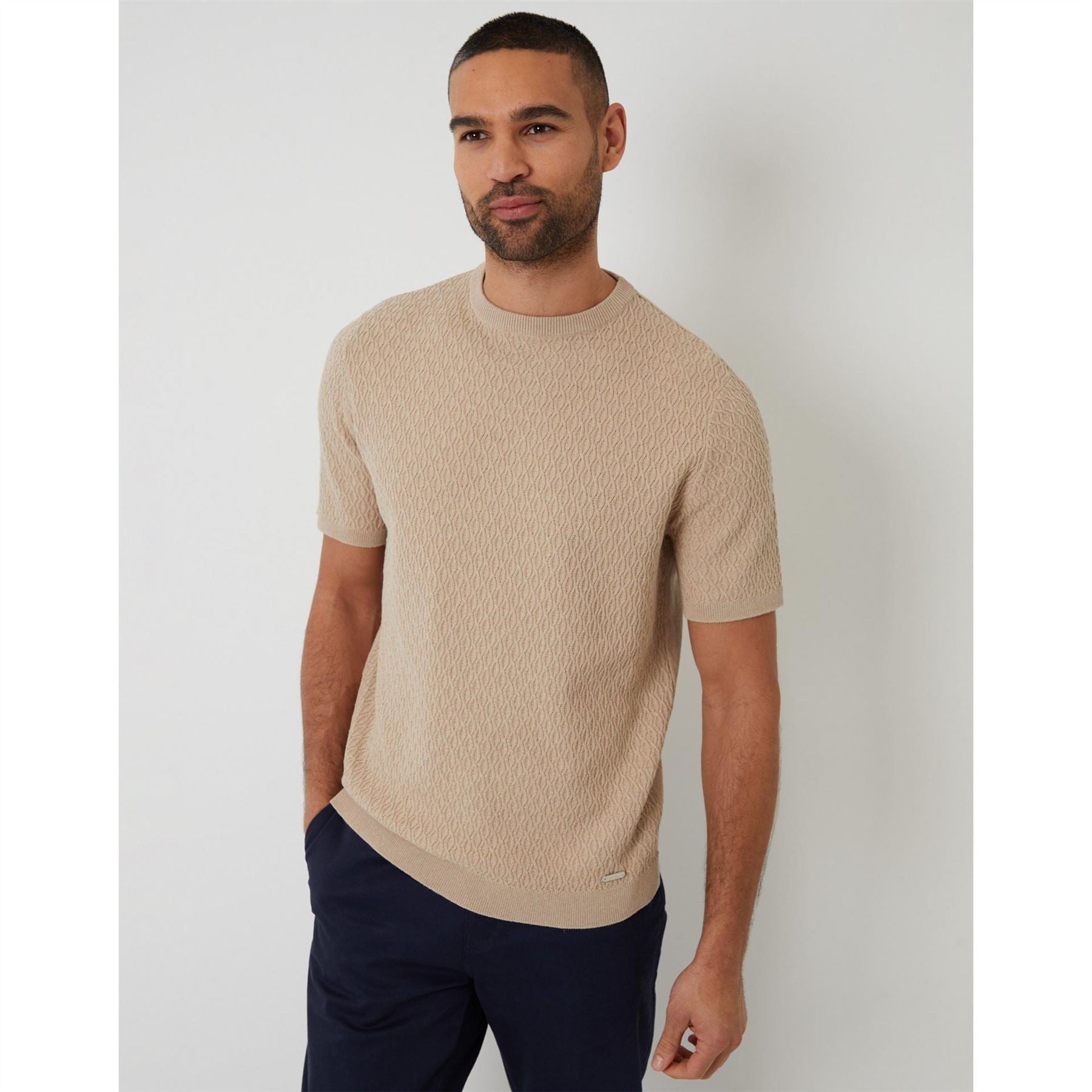 Threadbare Crew Neck Ribbed Collar Short Sleeve T-Shirt