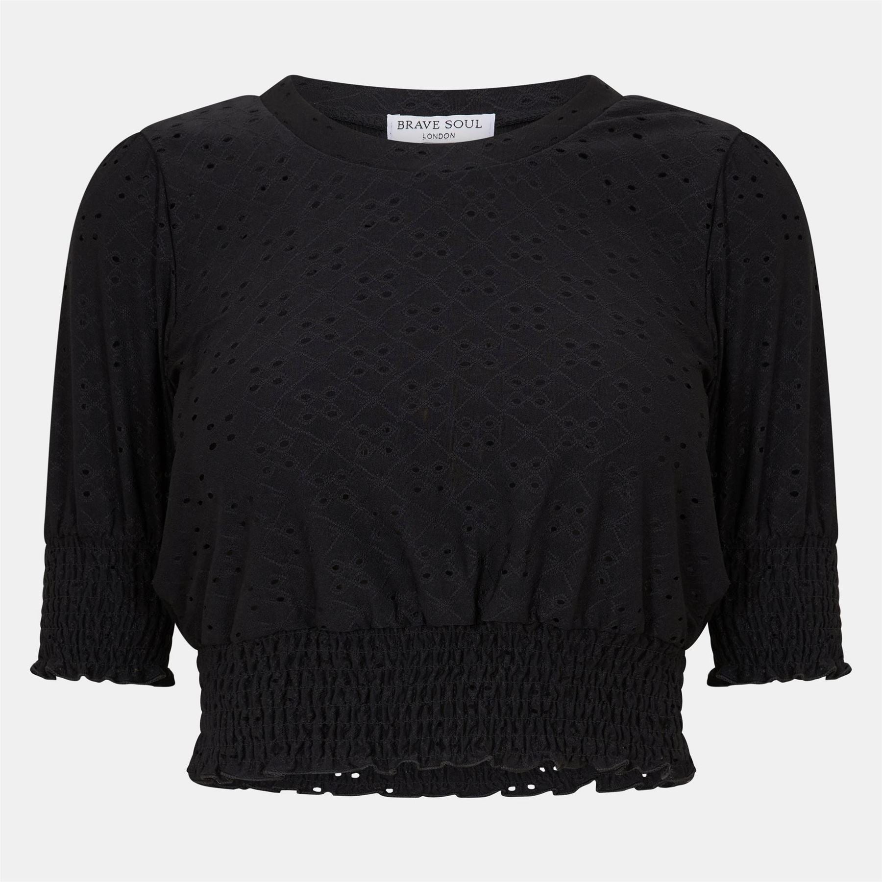 Brave Soul Top With Shirred Sleeves