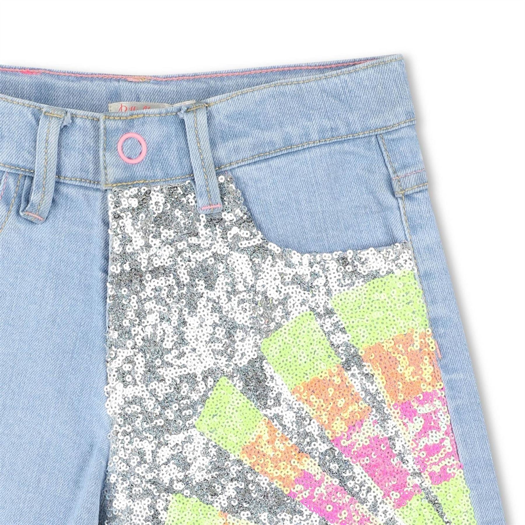 Billieblush Junior Denim Bermuda Shorts with Frayed Hem