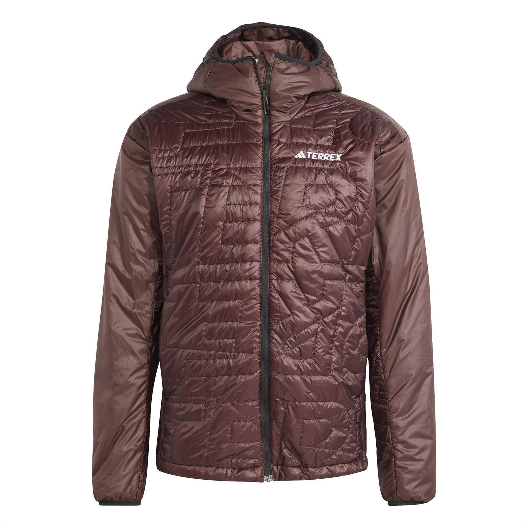 adidas Solid Patterned Hooded Puffer Jacket