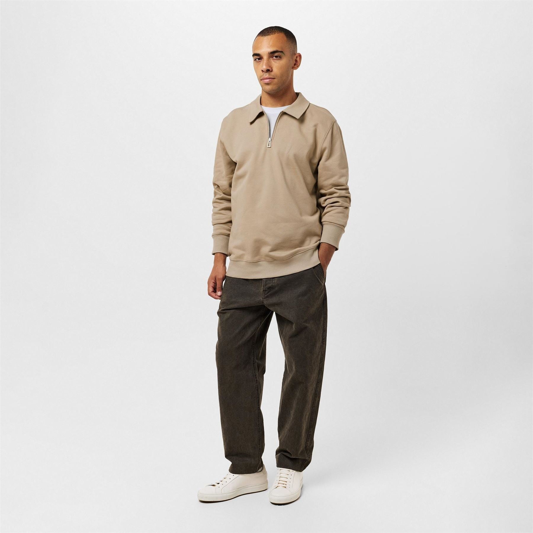 PS Paul Smith Garmdye Quarter Zip Fleece