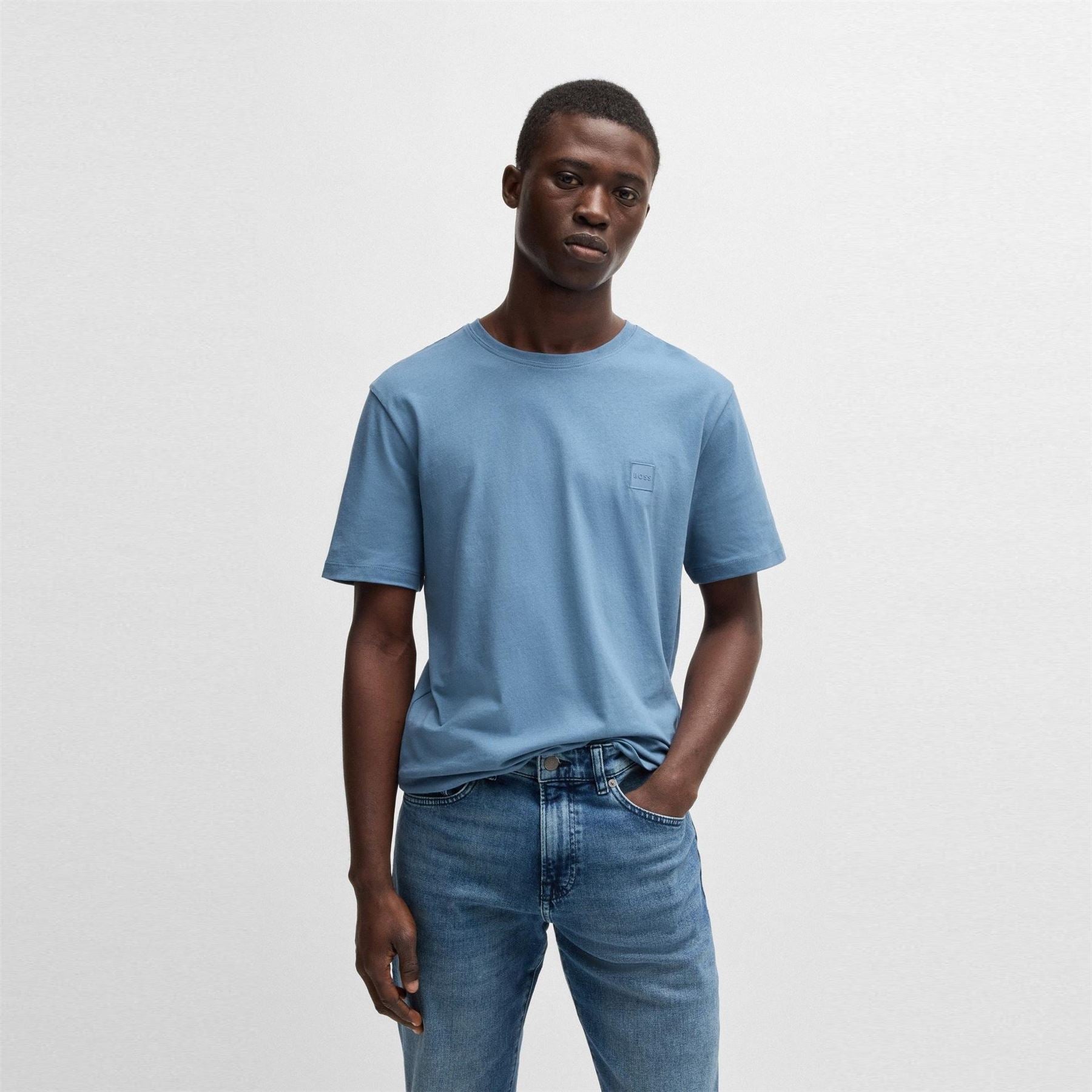 Boss BOSS ORANGE Tales T Shirt with Logo Patch Premium Cotton