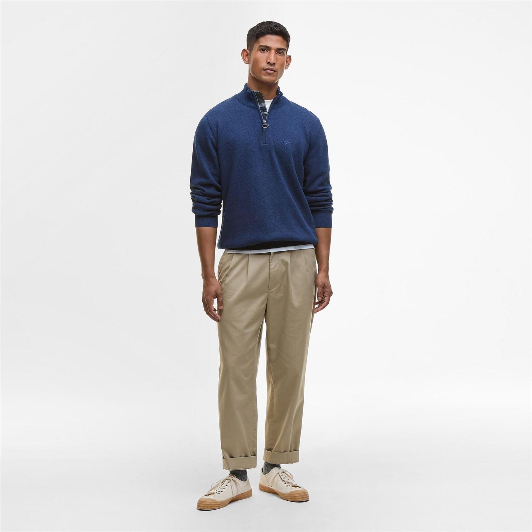 Barbour Half Zip Cotton Knitted Jumper