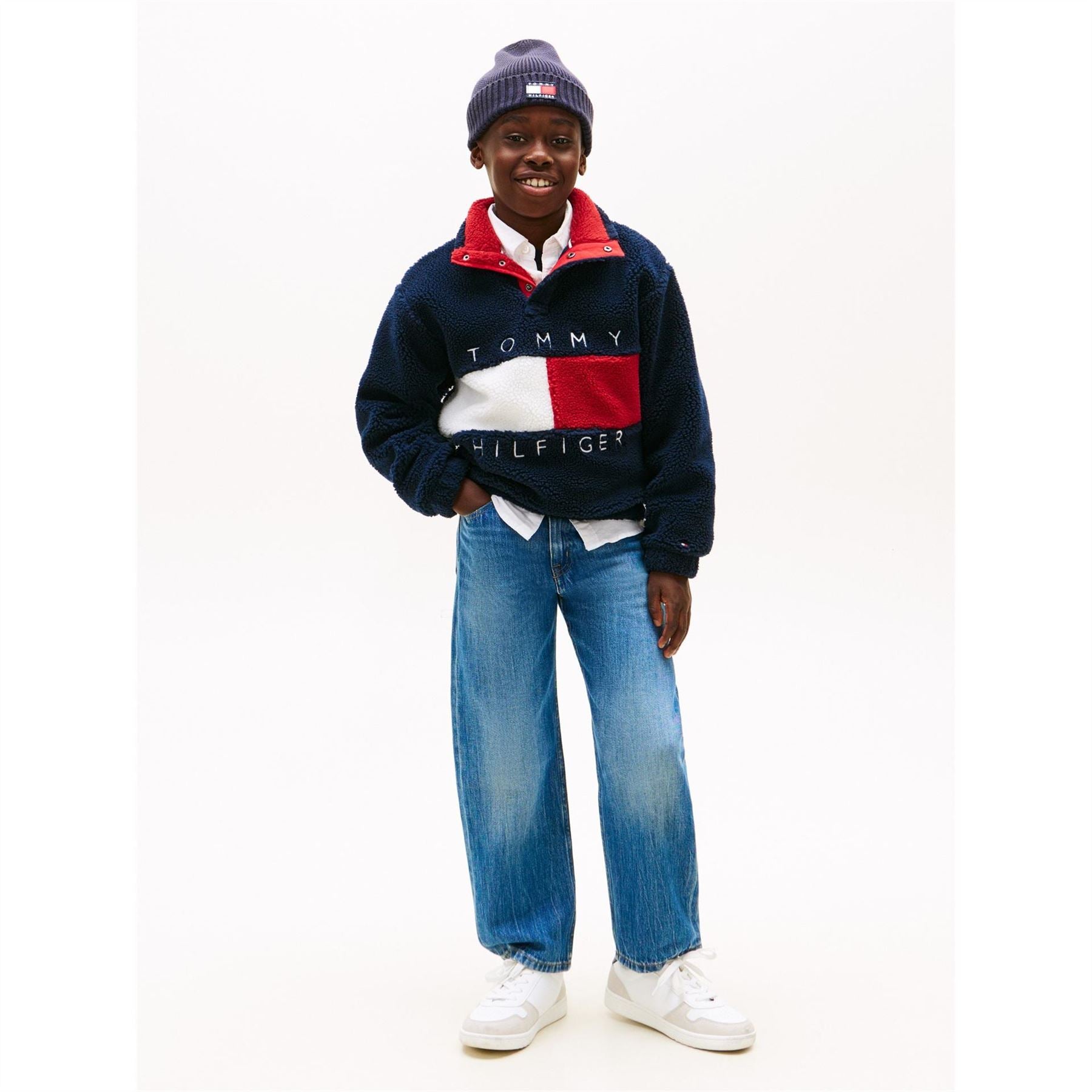 Tommy Hilfiger Heritage Embroidered Box Print Funnel Neck Sweatshirt