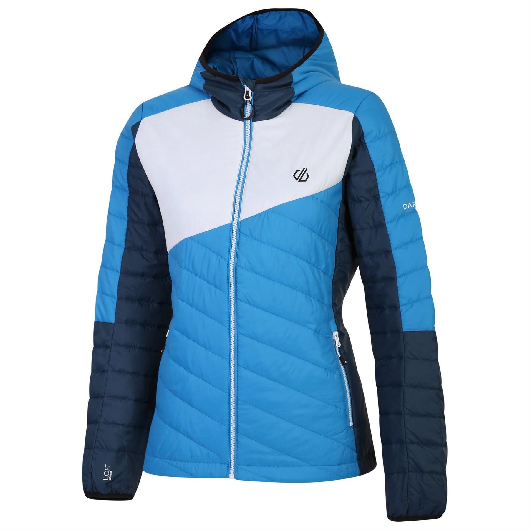 Dare 2b Hooded Puffer Jacket with Woven Cuff and Zipped Pocket