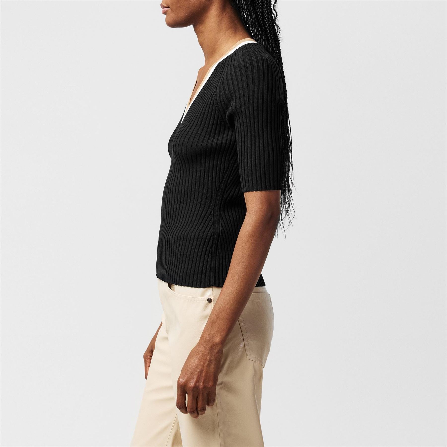 Boss Ficini Knitted Top, Timeless Ribbed Design