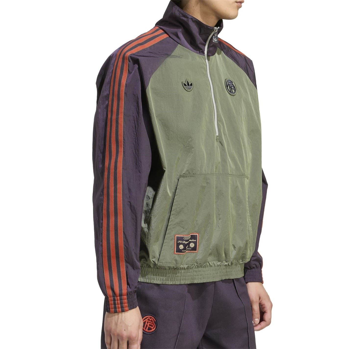 adidas Mens Bayern Munich Originals Icon Half Zip Jacket