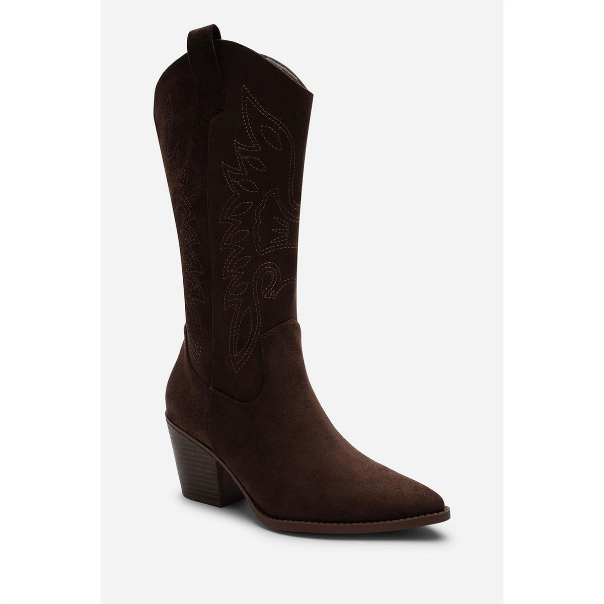 Wheres That From Calf Cowboy Boots Block Heel Western Embroidered