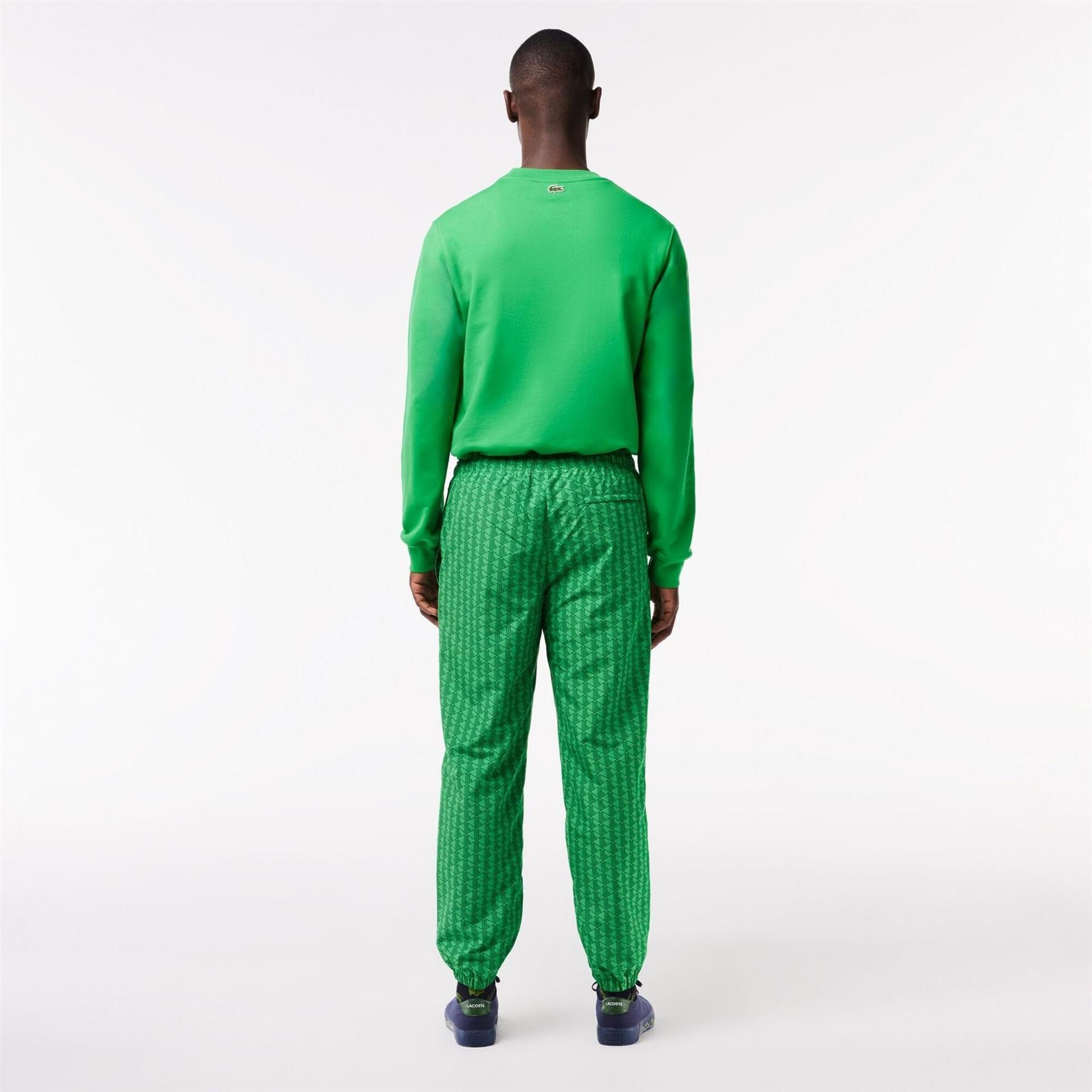 Lacoste Monogram Print Closed Hem Fleece Joggers