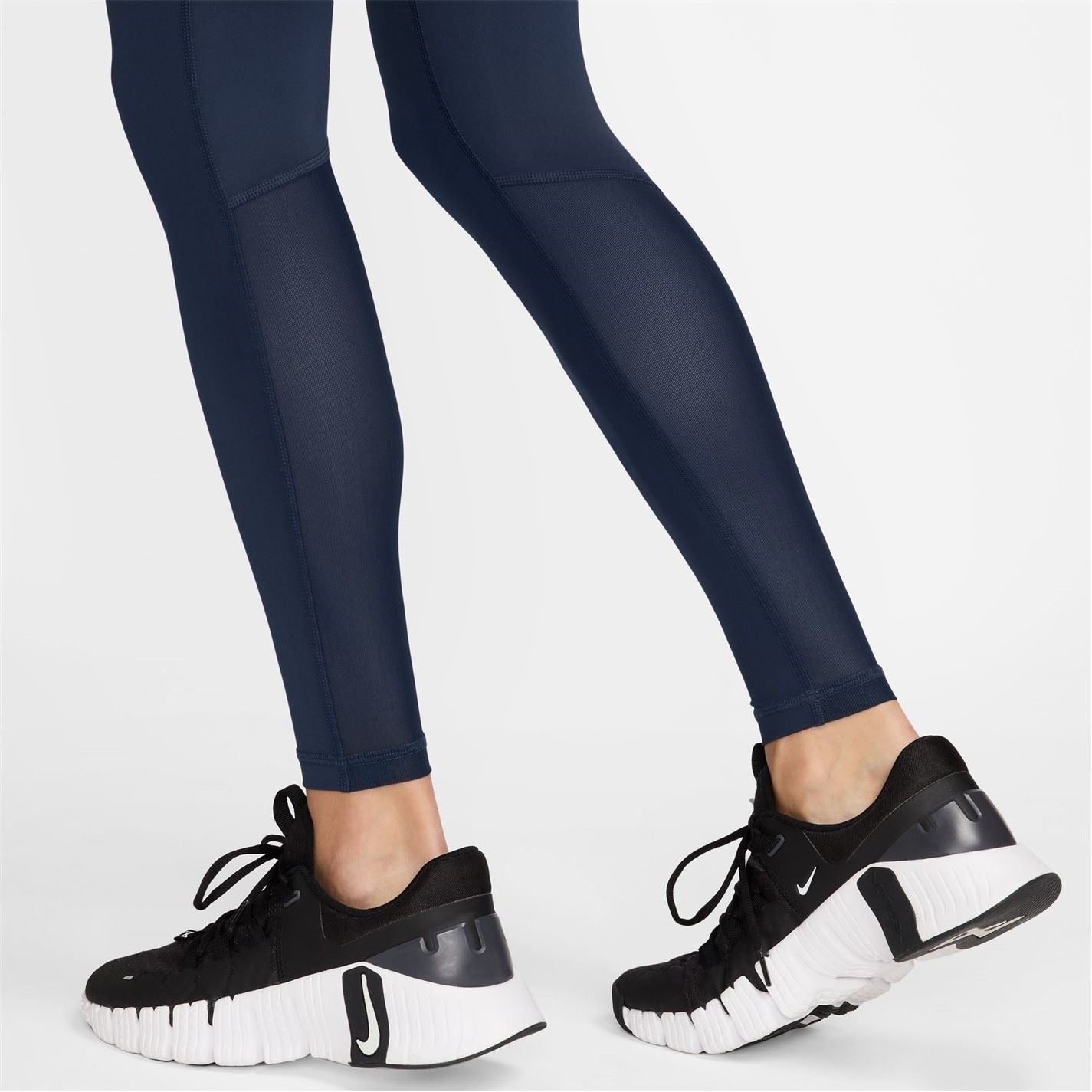 Nike Womens Pro Mid Rise Mesh Panelled Leggings